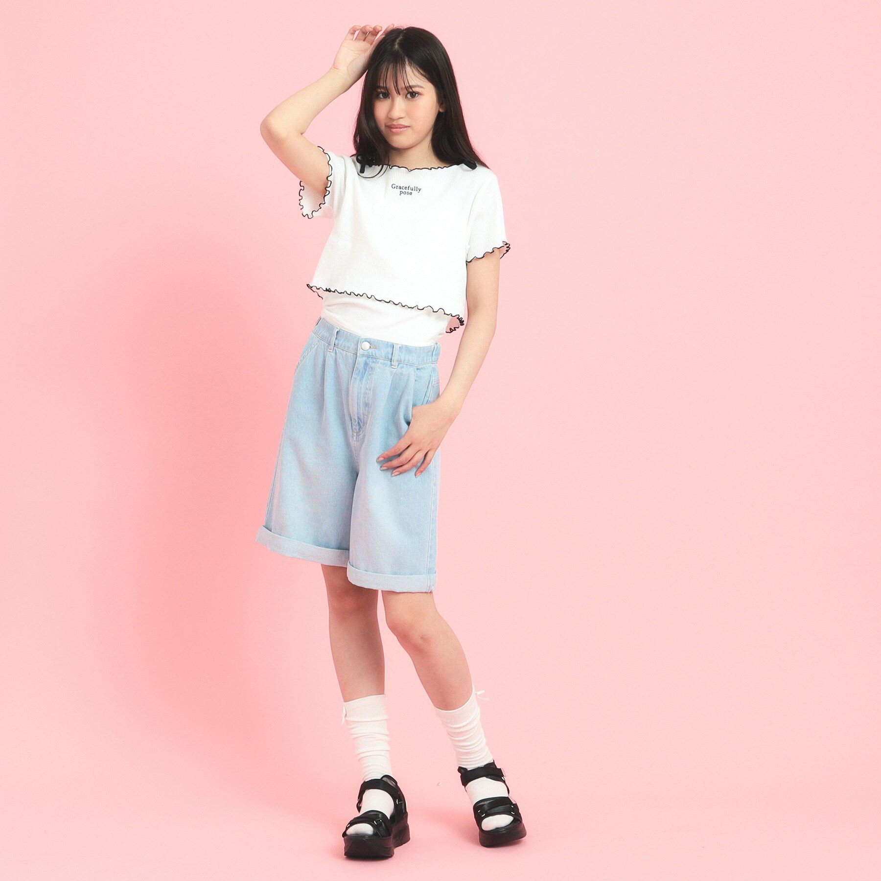 PINK-latte「メッシュベルトサンダル」|サンダル|