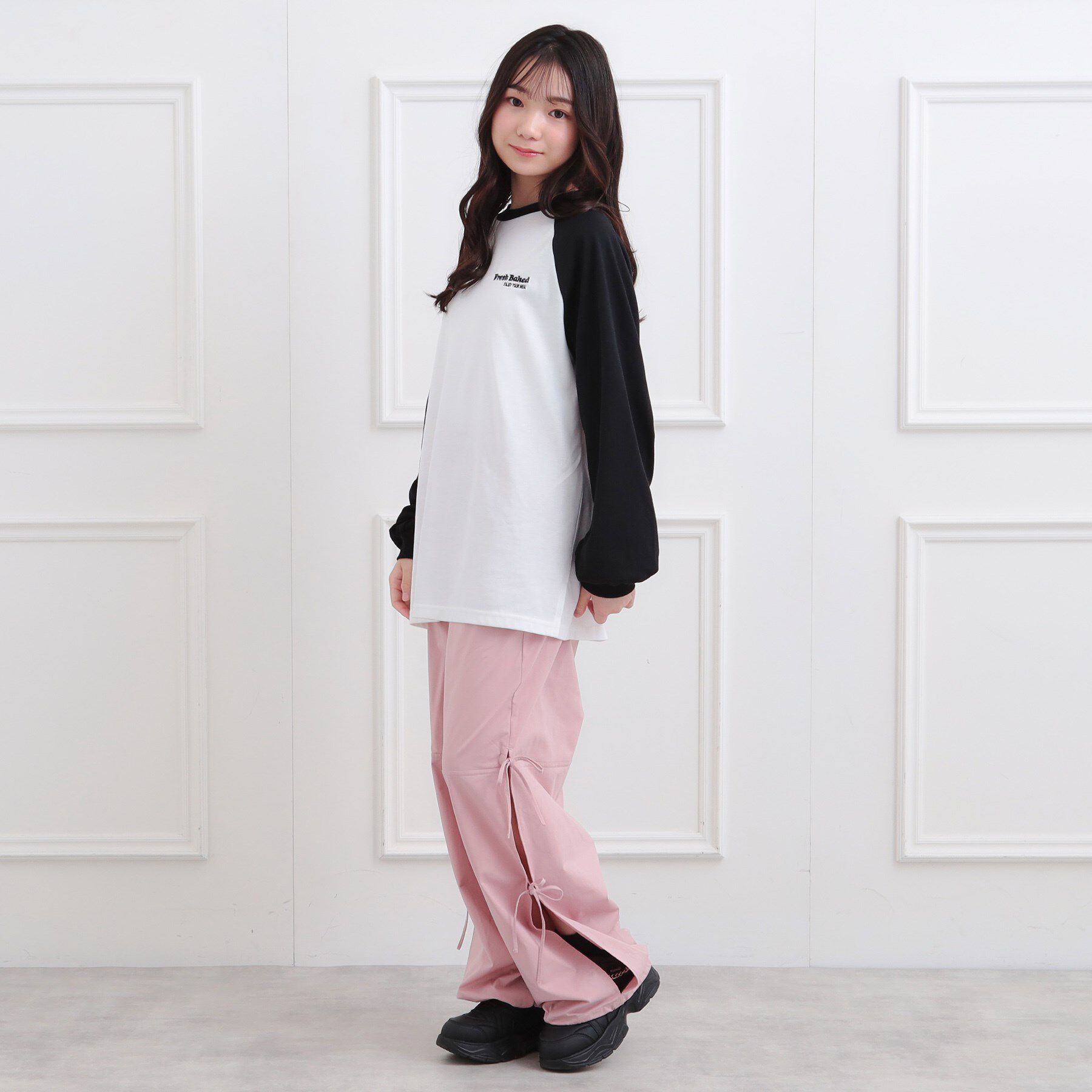 PINK-latte「ラグランサガラチュニックロンT」|Tシャツ・カットソー|