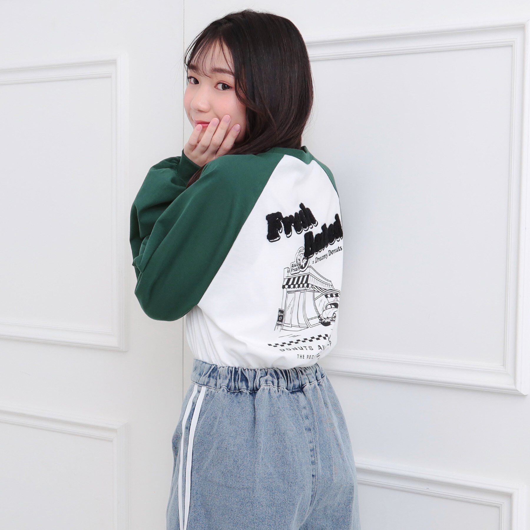 PINK-latte「ラグランサガラチュニックロンT」|Tシャツ・カットソー|