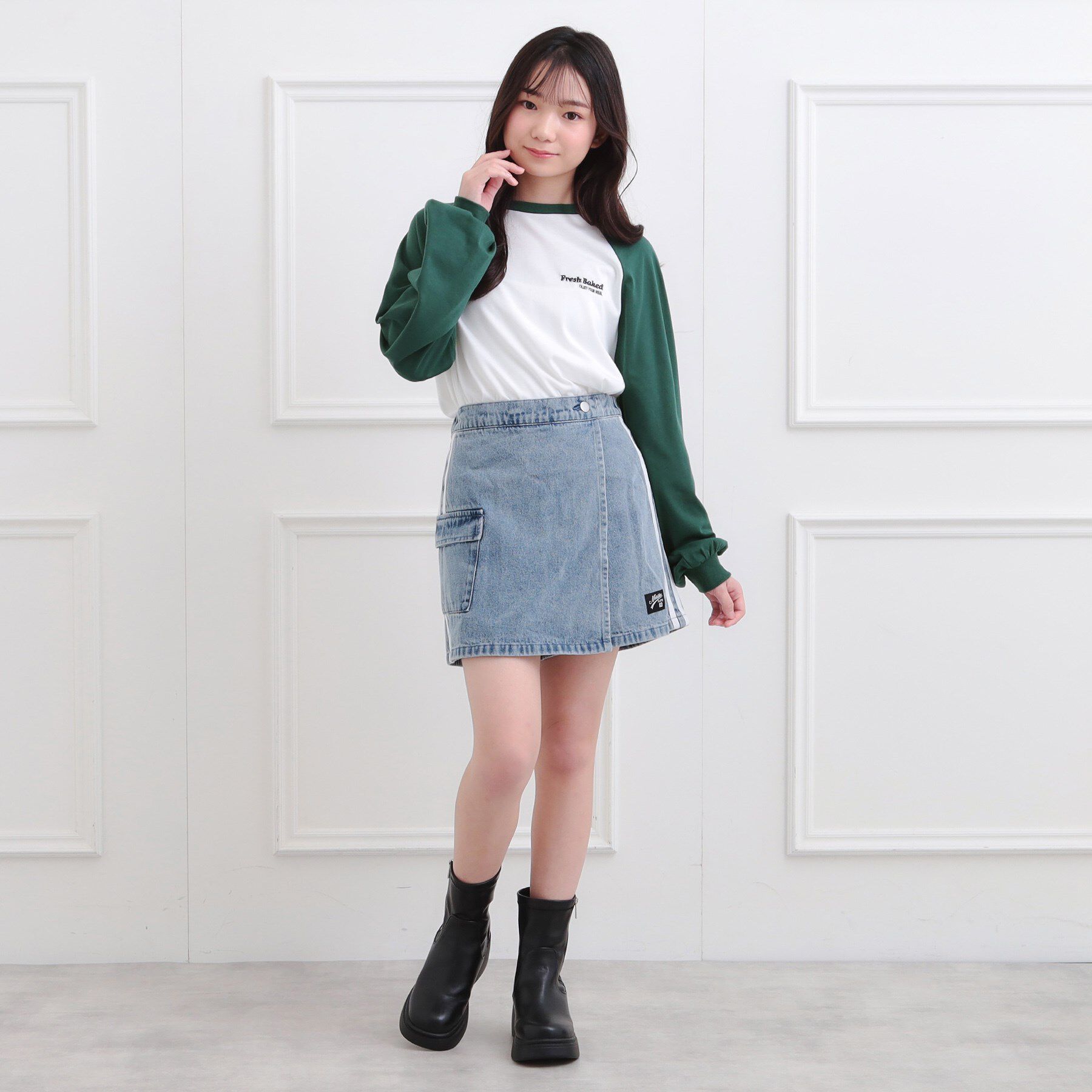 PINK-latte「ラグランサガラチュニックロンT」|Tシャツ・カットソー|