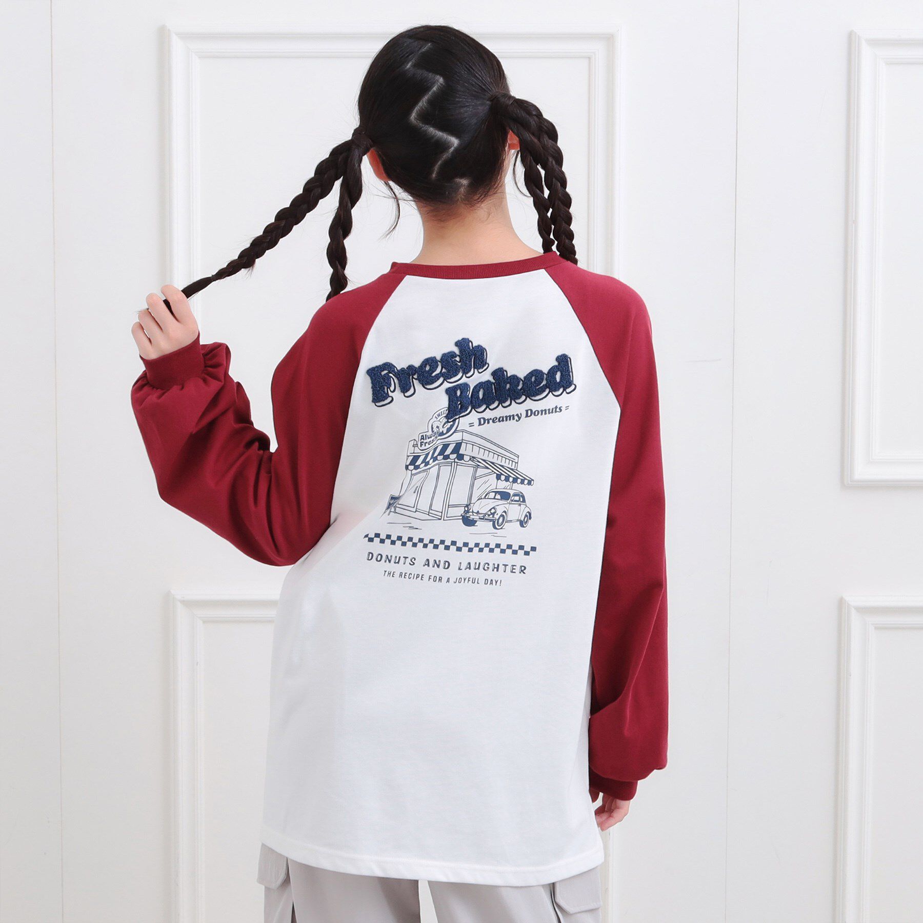 PINK-latte「ラグランサガラチュニックロンT」|Tシャツ・カットソー|