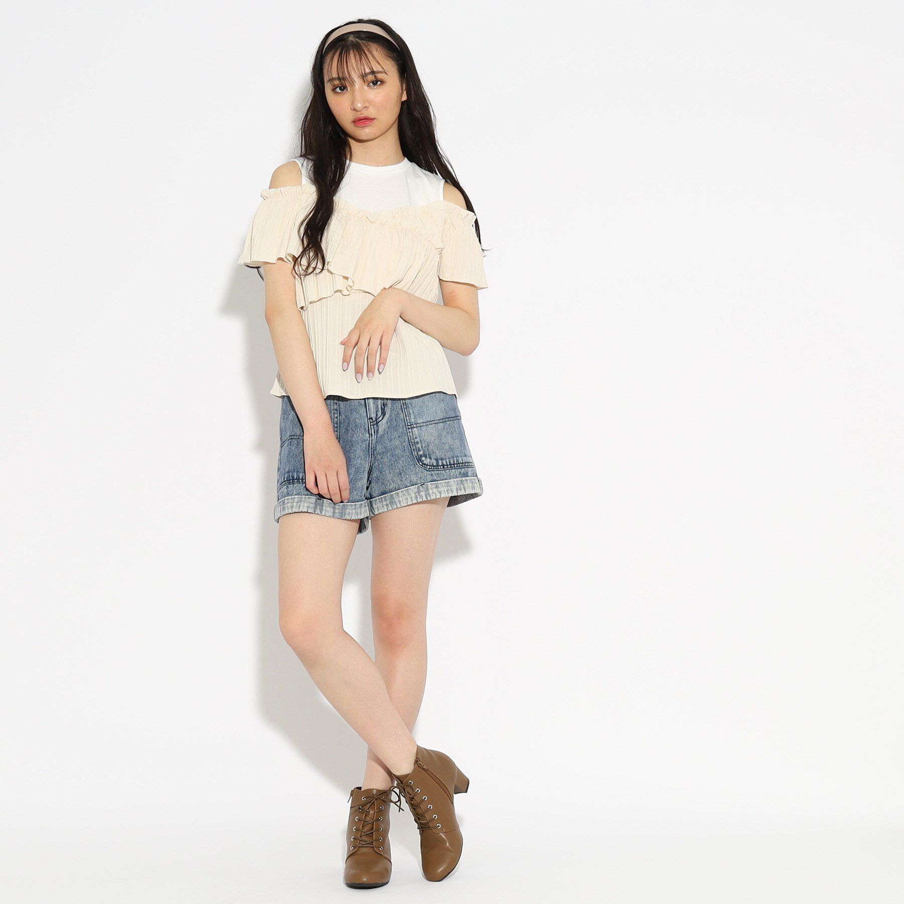 PINK-latte「太ヒールブーツ」|ショートブーツ|