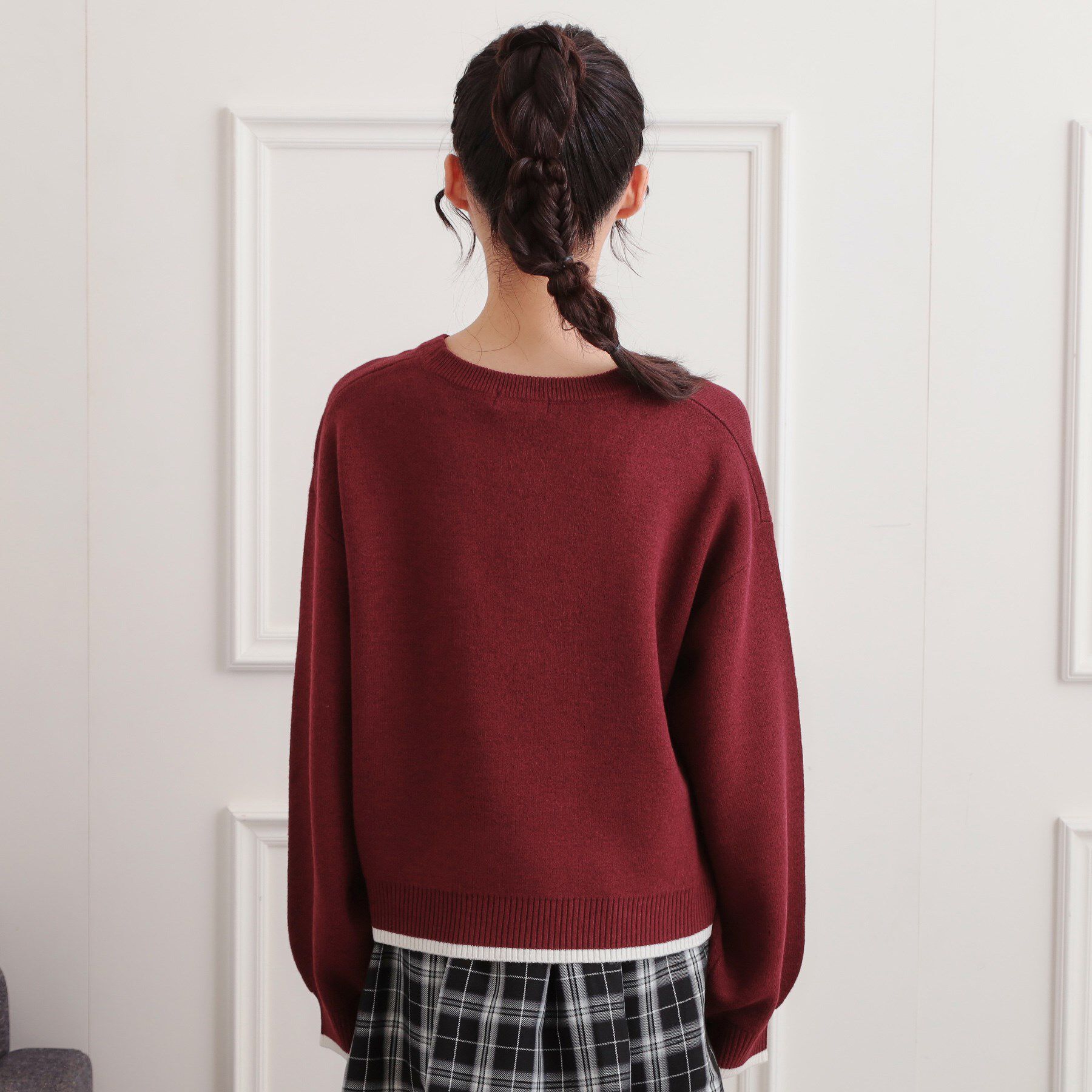 PINK-latte「コード風ステッチニットプルオーバー」|ニット・セーター|