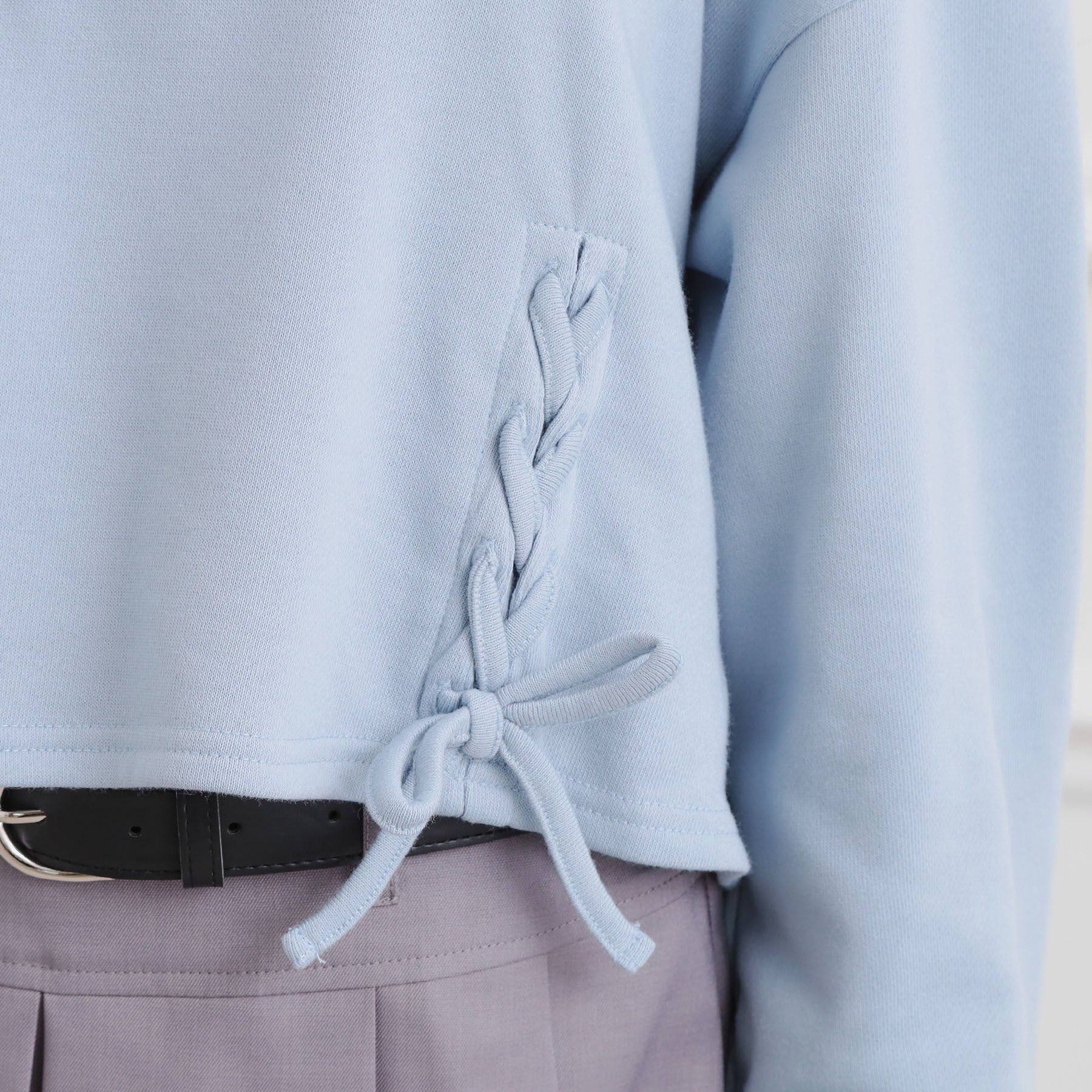 PINK-latte「レースアップ刺繍裏毛プルオーバー」|その他|