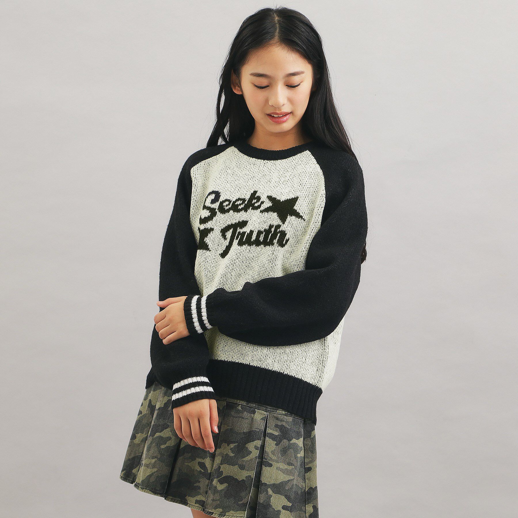 PINK-latte「アソートジャカードプルオーバー」|ニット・セーター|