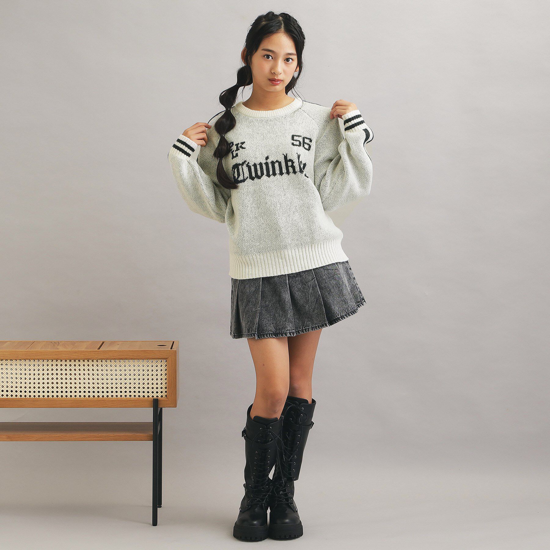 PINK-latte「アソートジャカードプルオーバー」|ニット・セーター|