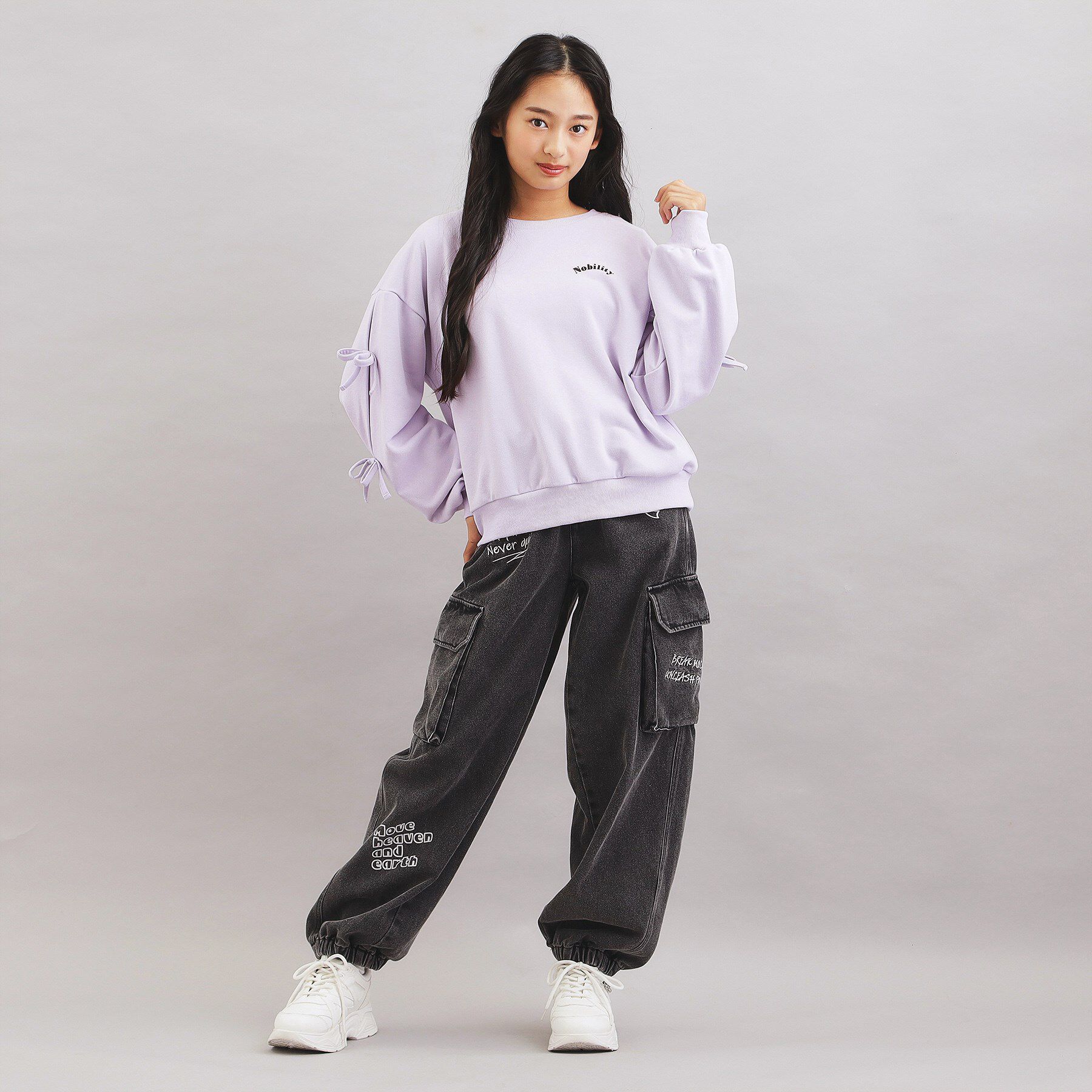 PINK-latte「袖リボンハートアップリケプルオーバー」|その他|