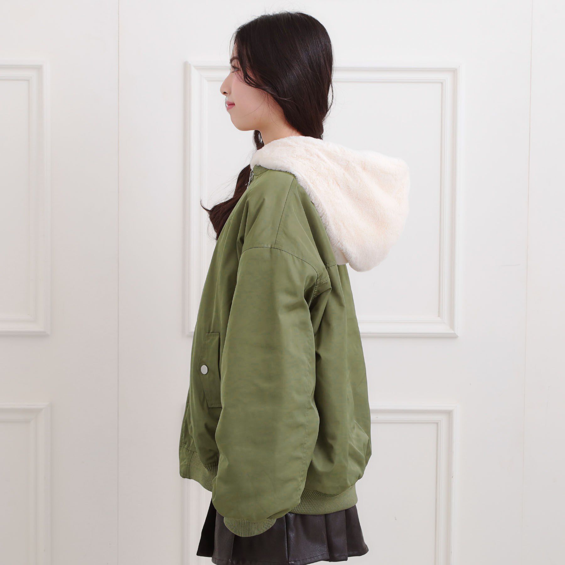 PINK-latte「リバーシブルフェイクファーブルゾン」|ブルゾン・スタジャン|