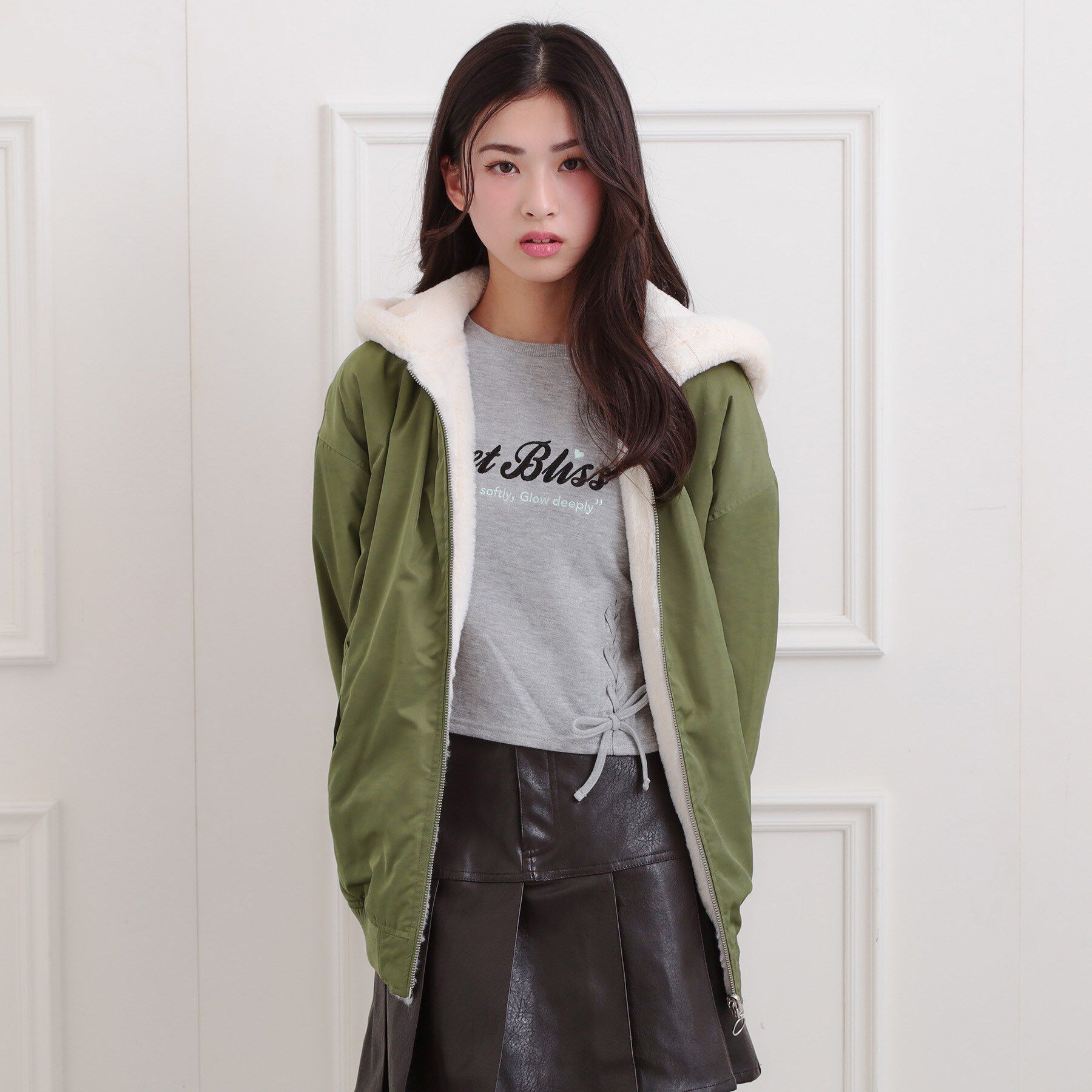 PINK-latte「リバーシブルフェイクファーブルゾン」|ブルゾン・スタジャン|