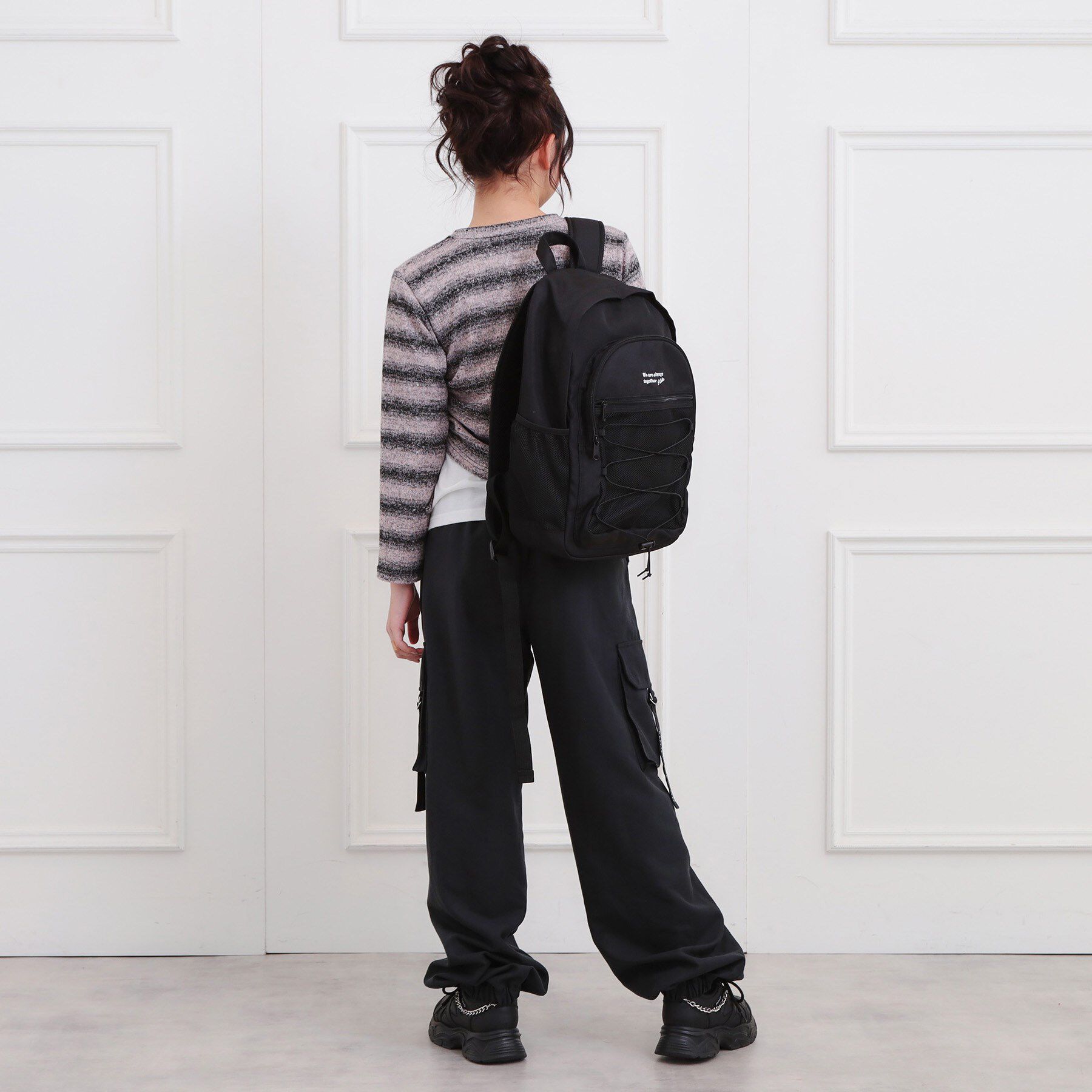 PINK-latte「【本体容量約20L】ドローメッシュリュック」|リュック|