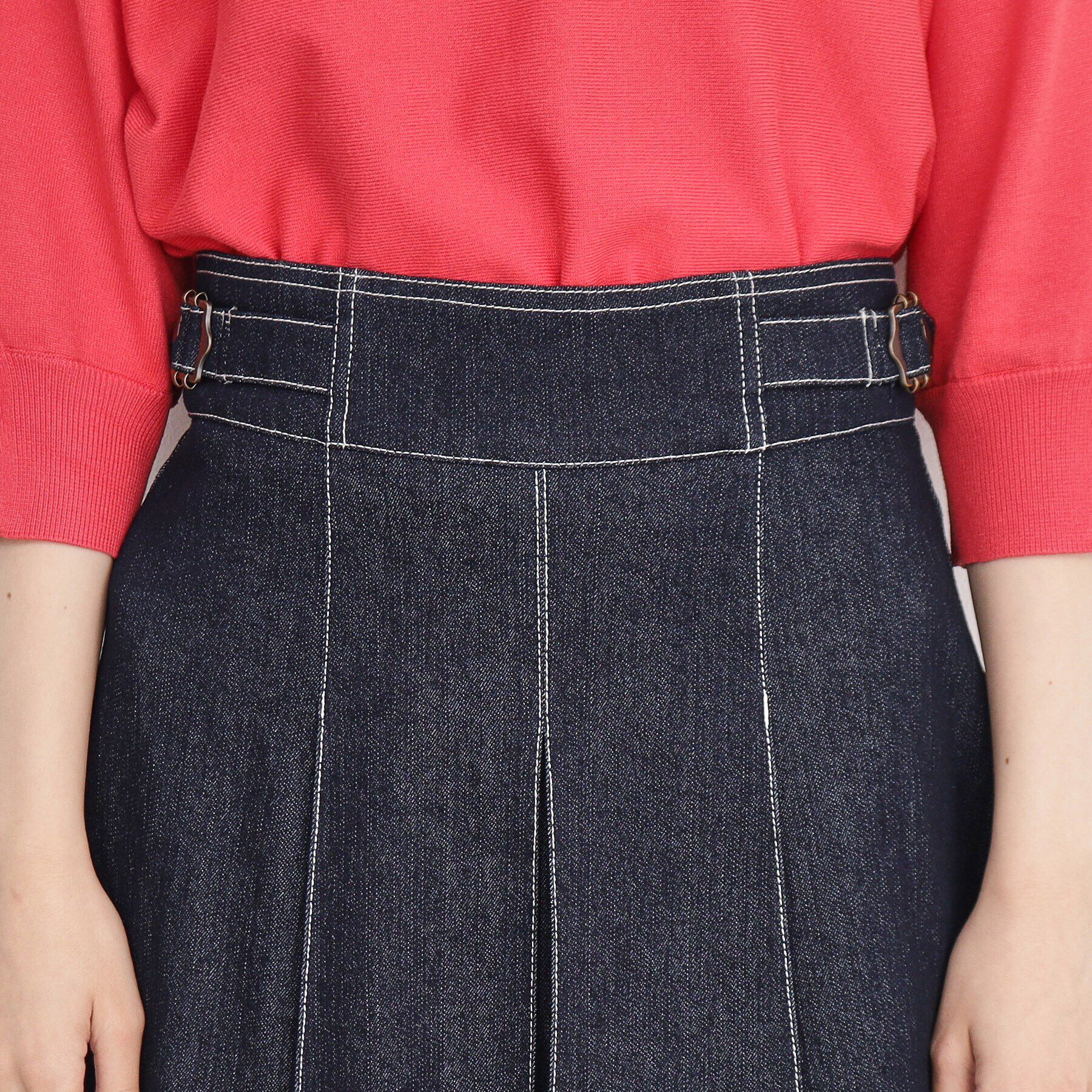 THE SHOP TK「【オールシーズン】デニムタックスカート/洗える」|スカート|