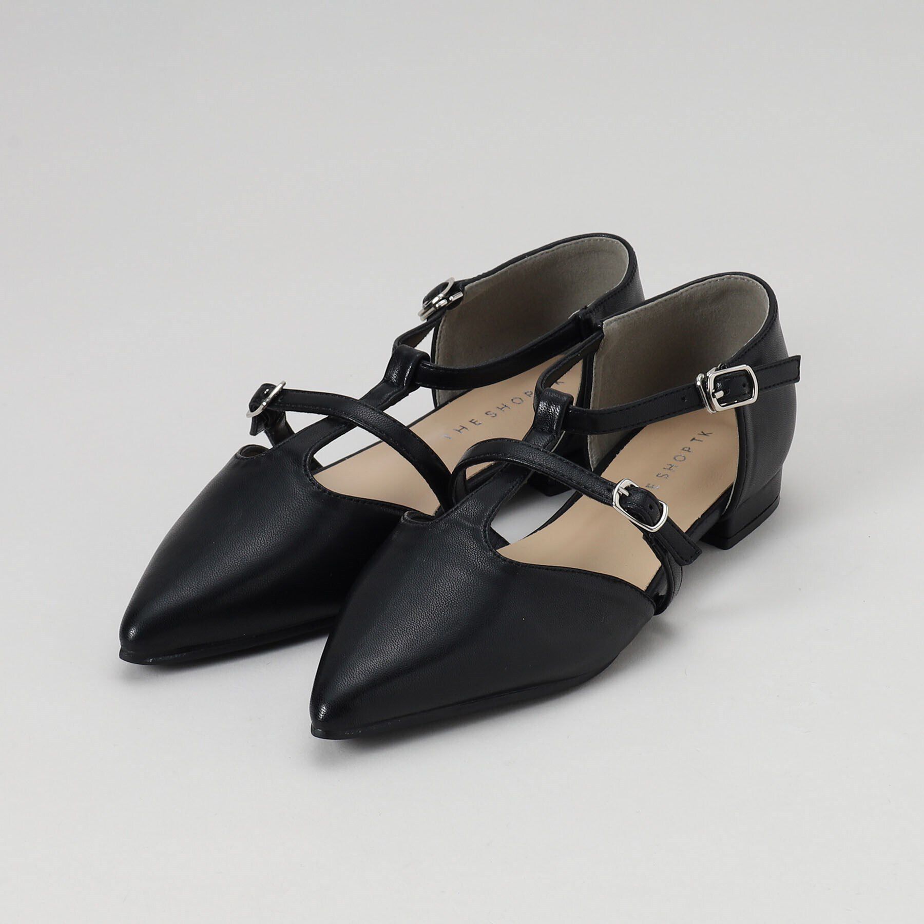 THE SHOP TK「【＠BAILA掲載】ダブルストラップパンプス」|パンプス|ブラック(019)