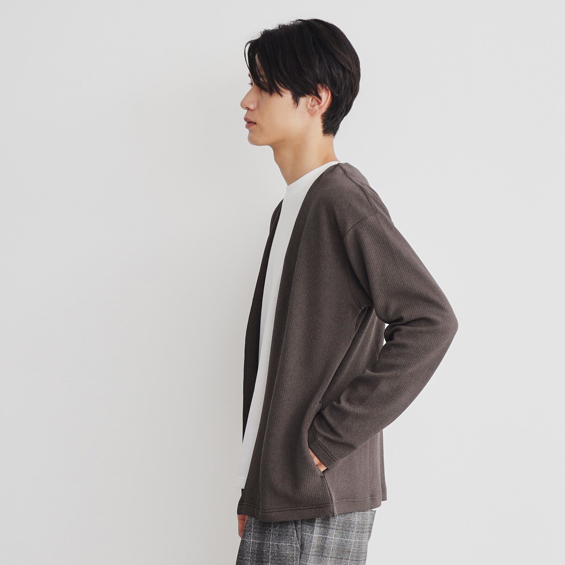 THE SHOP TK「【カーディガン＋ロンTセットアイテム】杢ふくれアンサンブルカーディガン」|カーディガン|