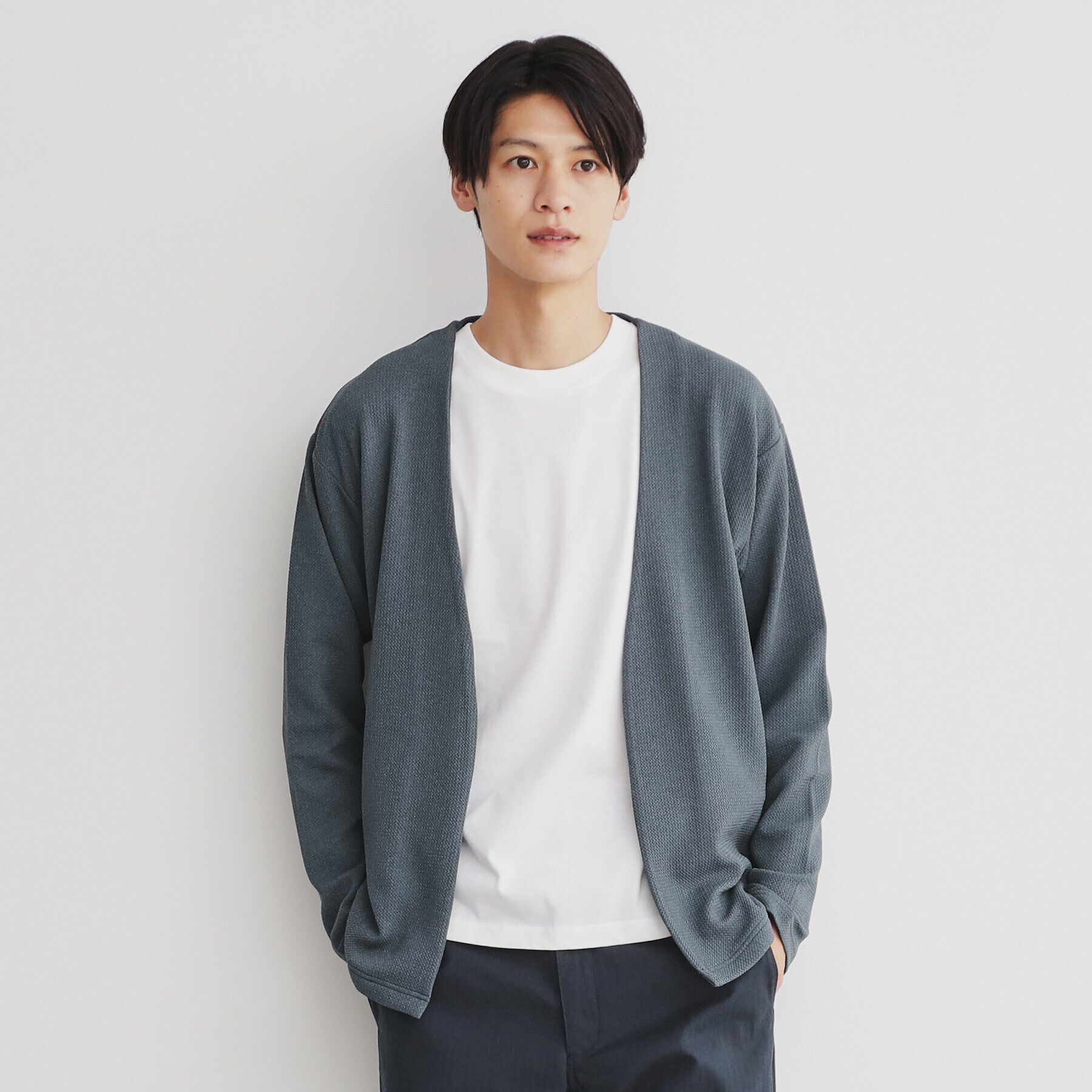 THE SHOP TK「【カーディガン＋ロンTセットアイテム】杢ふくれアンサンブルカーディガン」|カーディガン|ブルーグリーン(09