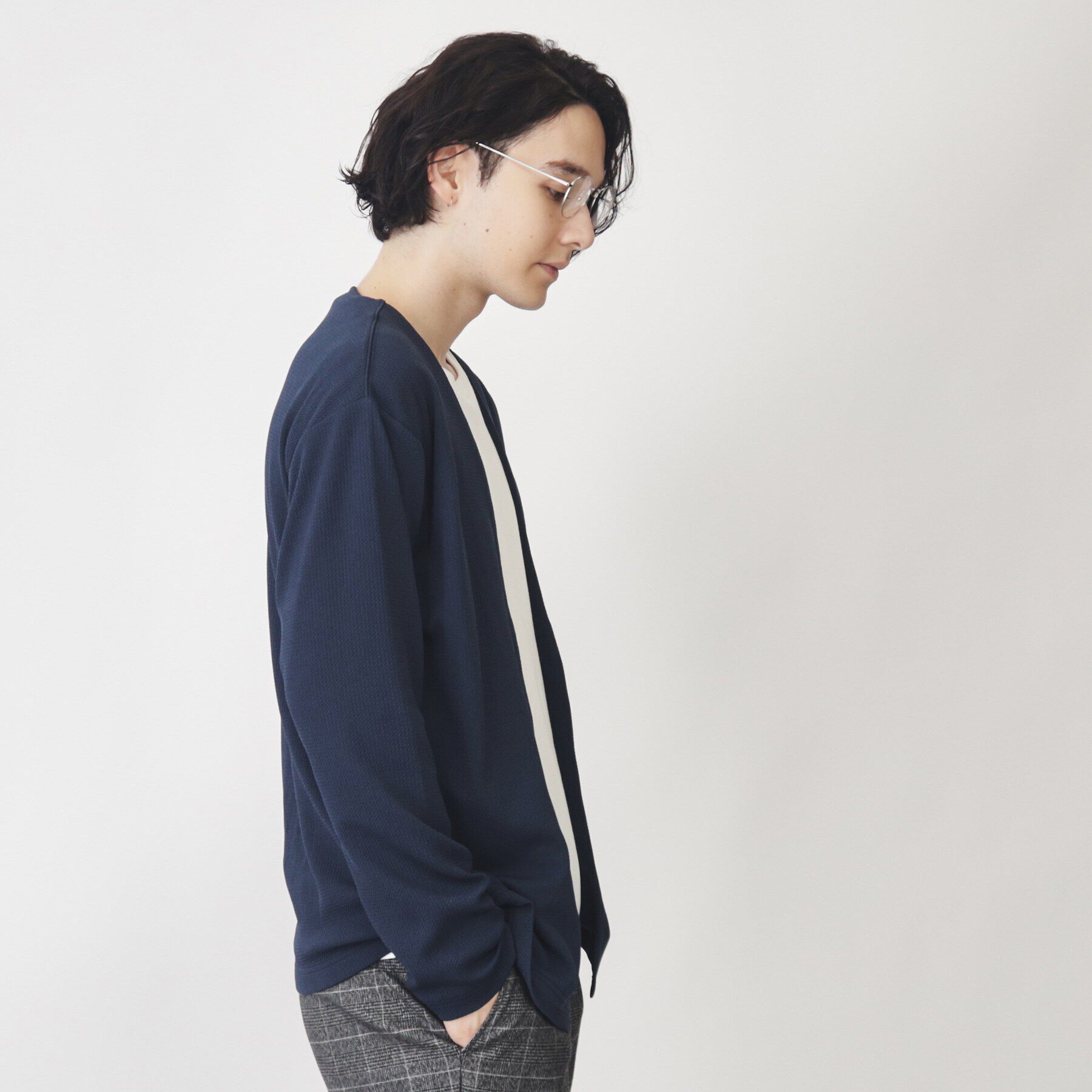 THE SHOP TK「【カーディガン＋ロンTセットアイテム】杢ふくれアンサンブルカーディガン」|カーディガン|