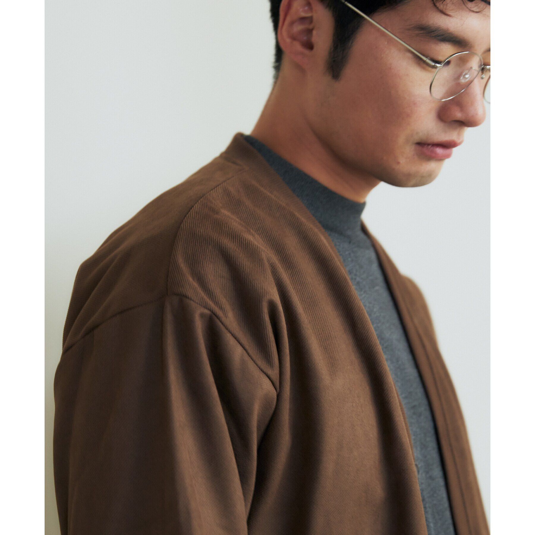 THE SHOP TK「ツイルスウェードタッチカーディガン」|カーディガン|