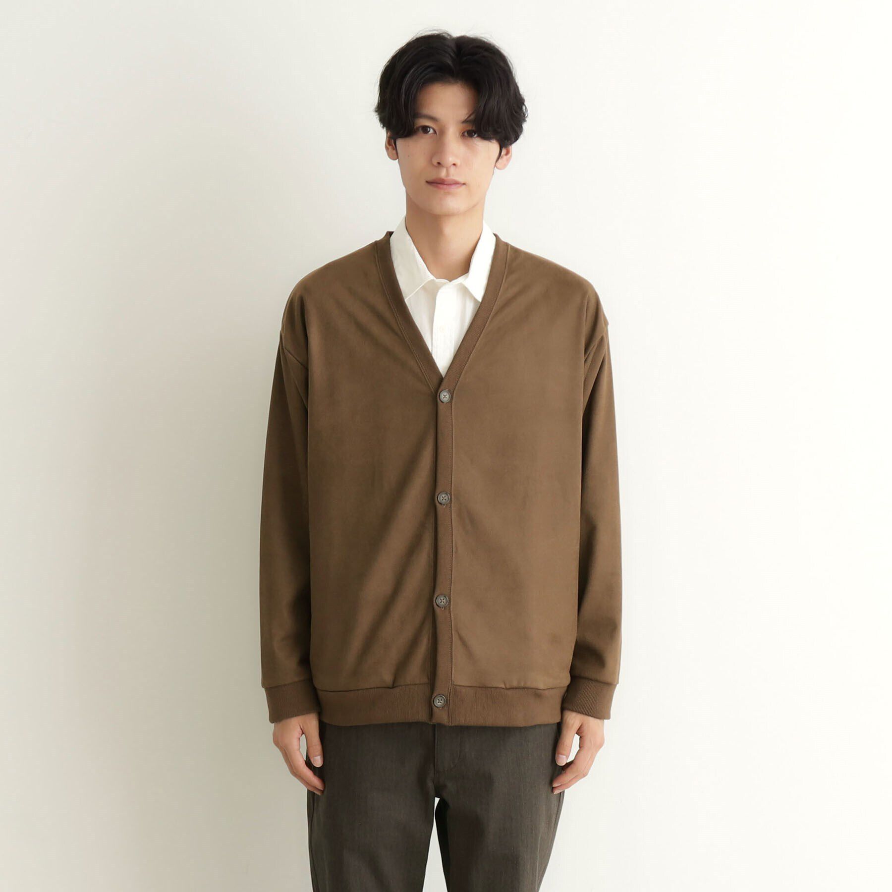 THE SHOP TK「ツイルスウェードタッチカーディガン」|カーディガン|