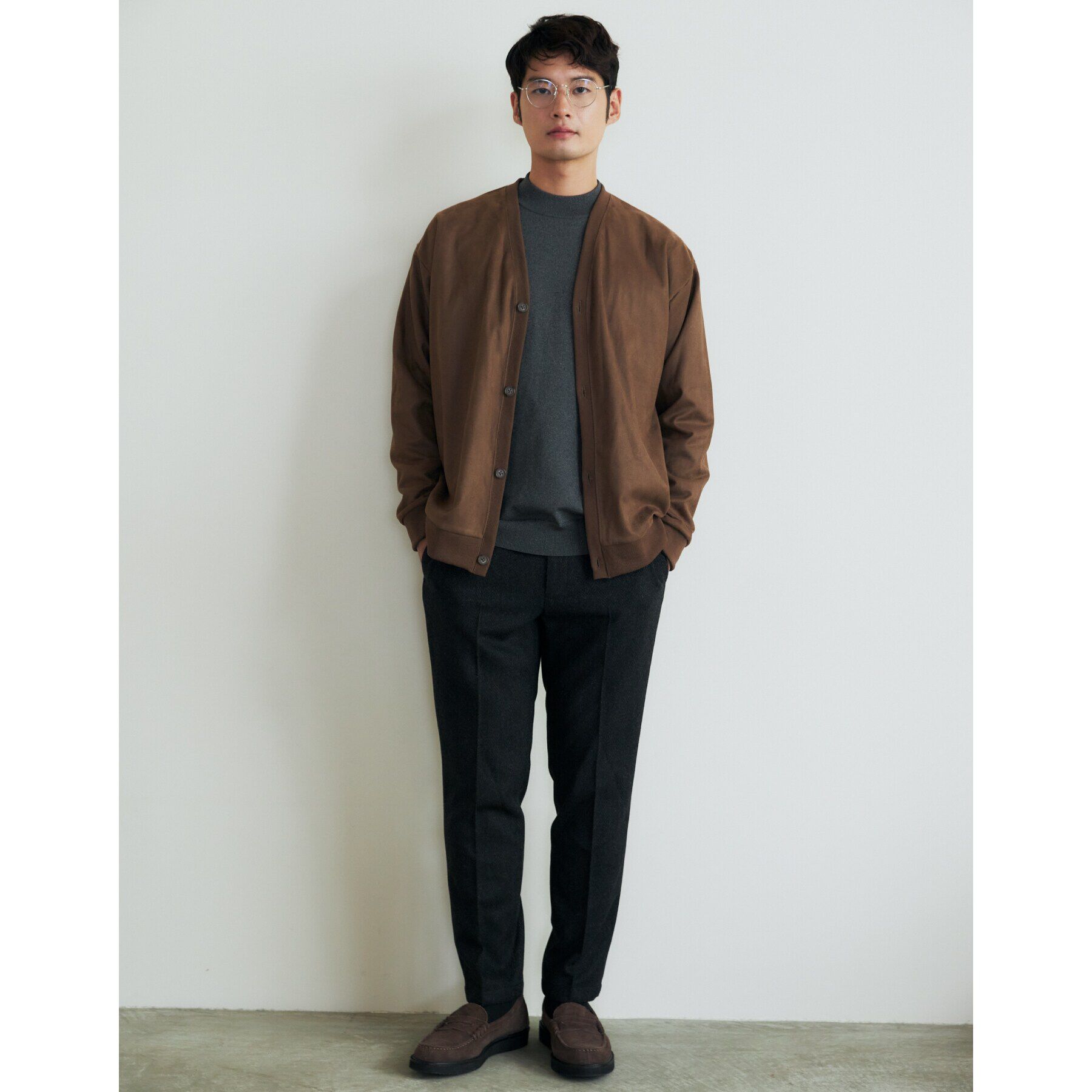 THE SHOP TK「ツイルスウェードタッチカーディガン」|カーディガン|