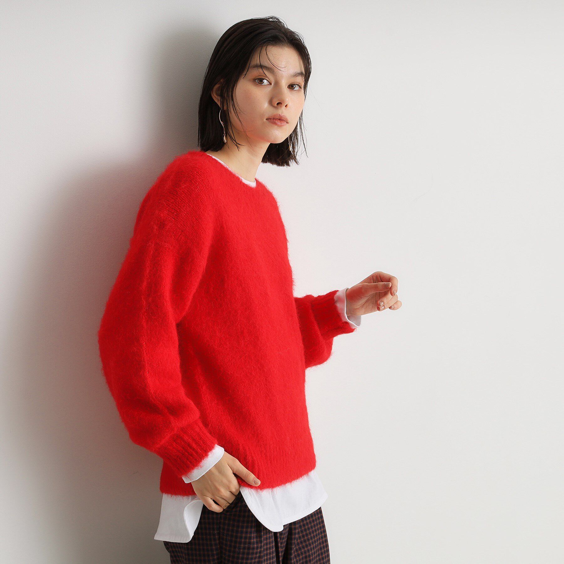 THE SHOP TK「ソフトシャギーヤーンプルオーバー」|ニット・セーター|