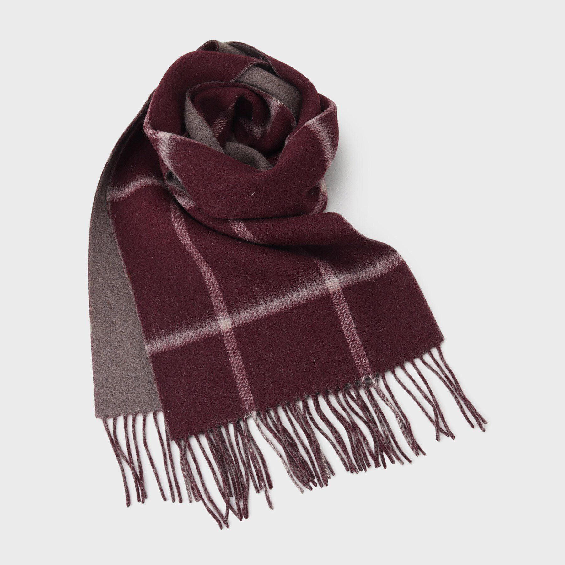 THE SHOP TK「ウールリバーシブルマフラー ビジネス兼用 ／ チェック ／ へリンボン」|ストール|