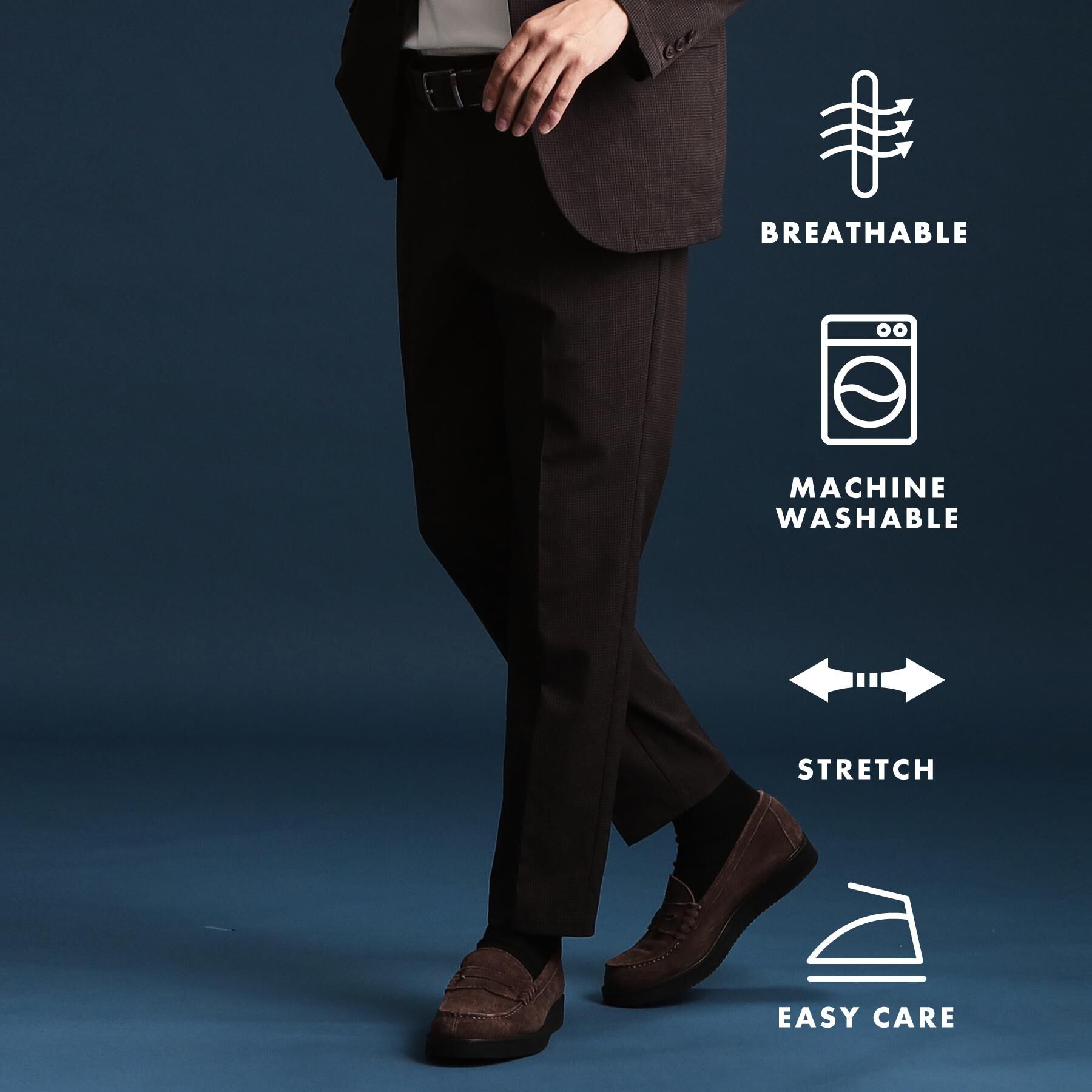 THE SHOP TK「ライトドッツスラックス【セットアップ可/洗濯機OK】」|その他|ブラウン(044)