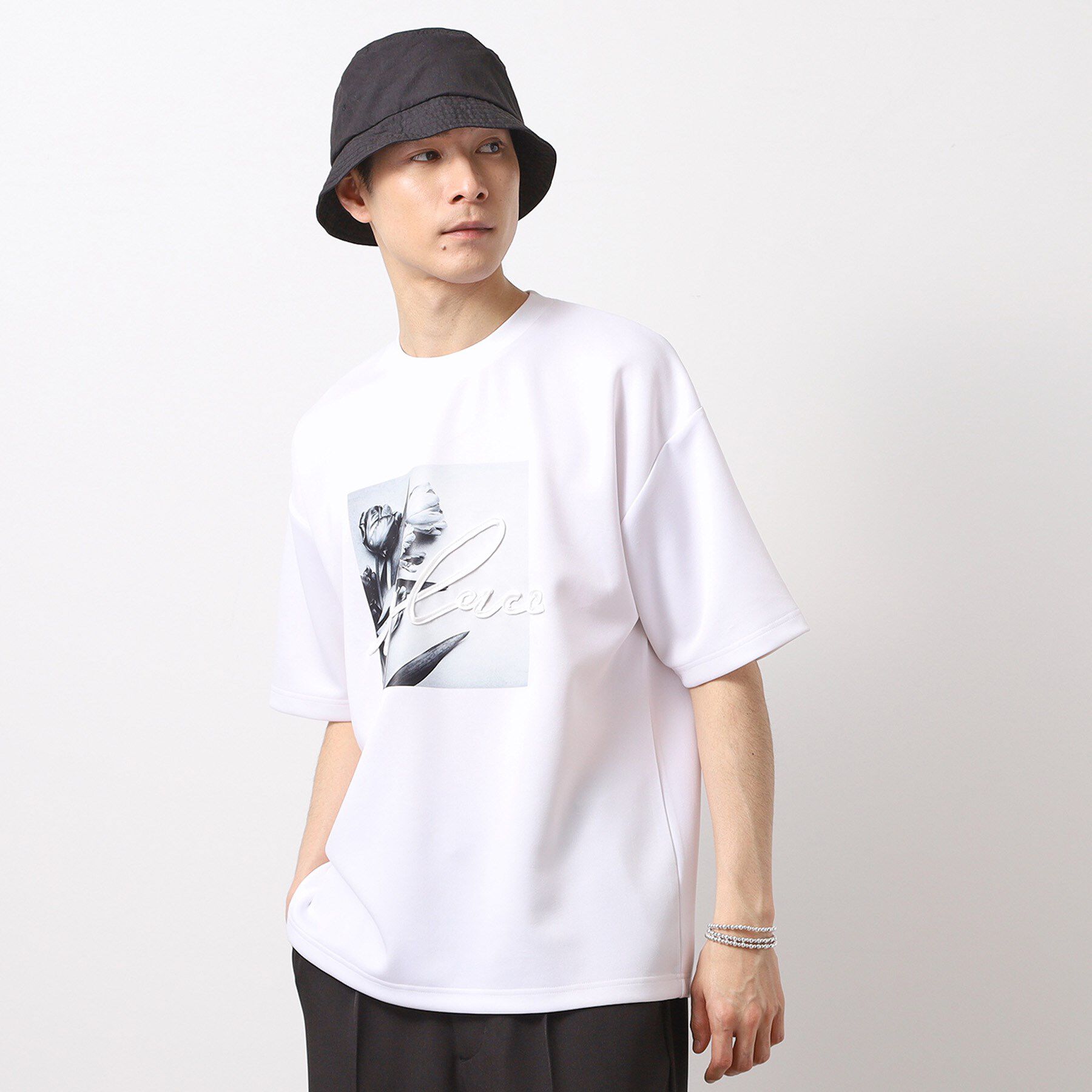 THE SHOP TK「コード刺繍フォト半袖Tシャツ」|Tシャツ・カットソー|