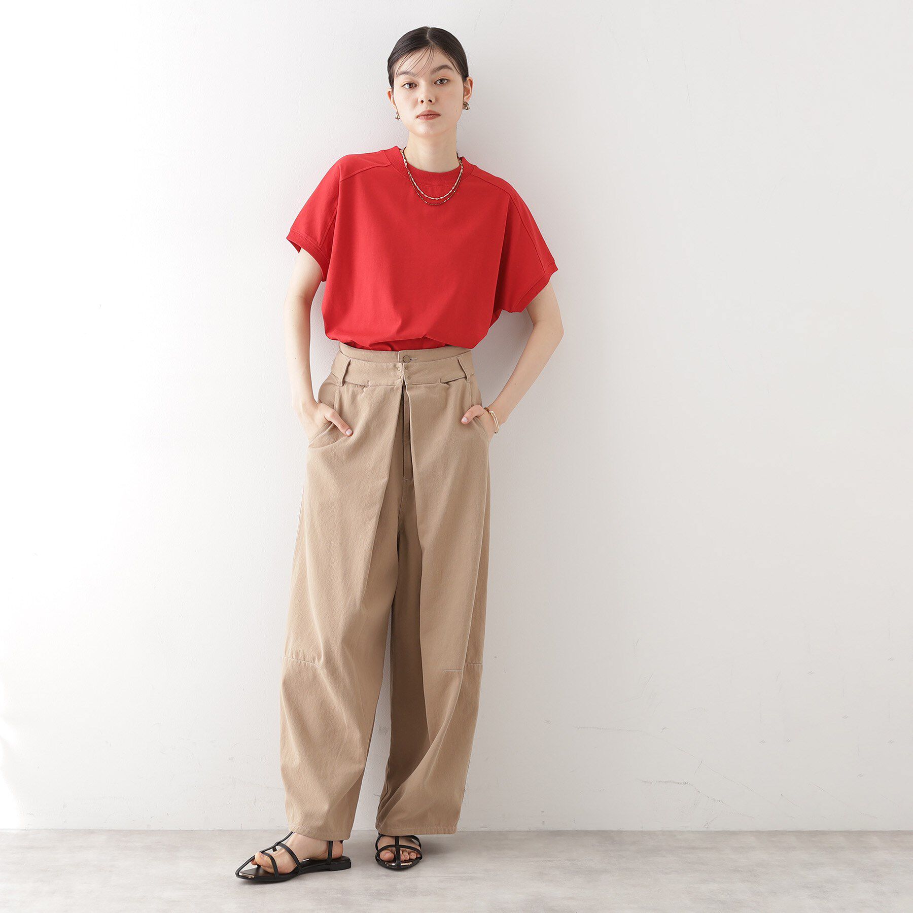 THE SHOP TK「フレンチ袖プルオーバー【毛玉になりにくい/接触冷感/UV/洗濯機OK】」|Tシャツ・カットソー|