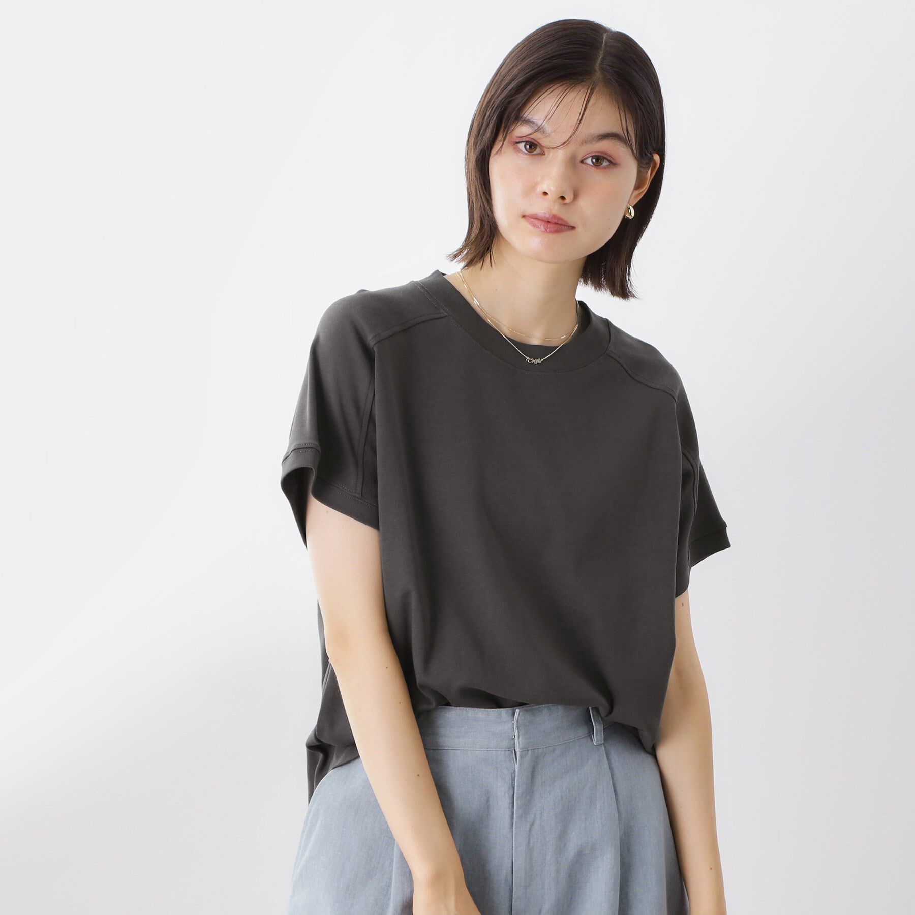 THE SHOP TK「【汗染み防止】ラグランスリーブTシャツ【洗濯機OK/UVケア】」|Tシャツ・カットソー|スミクロ(018)