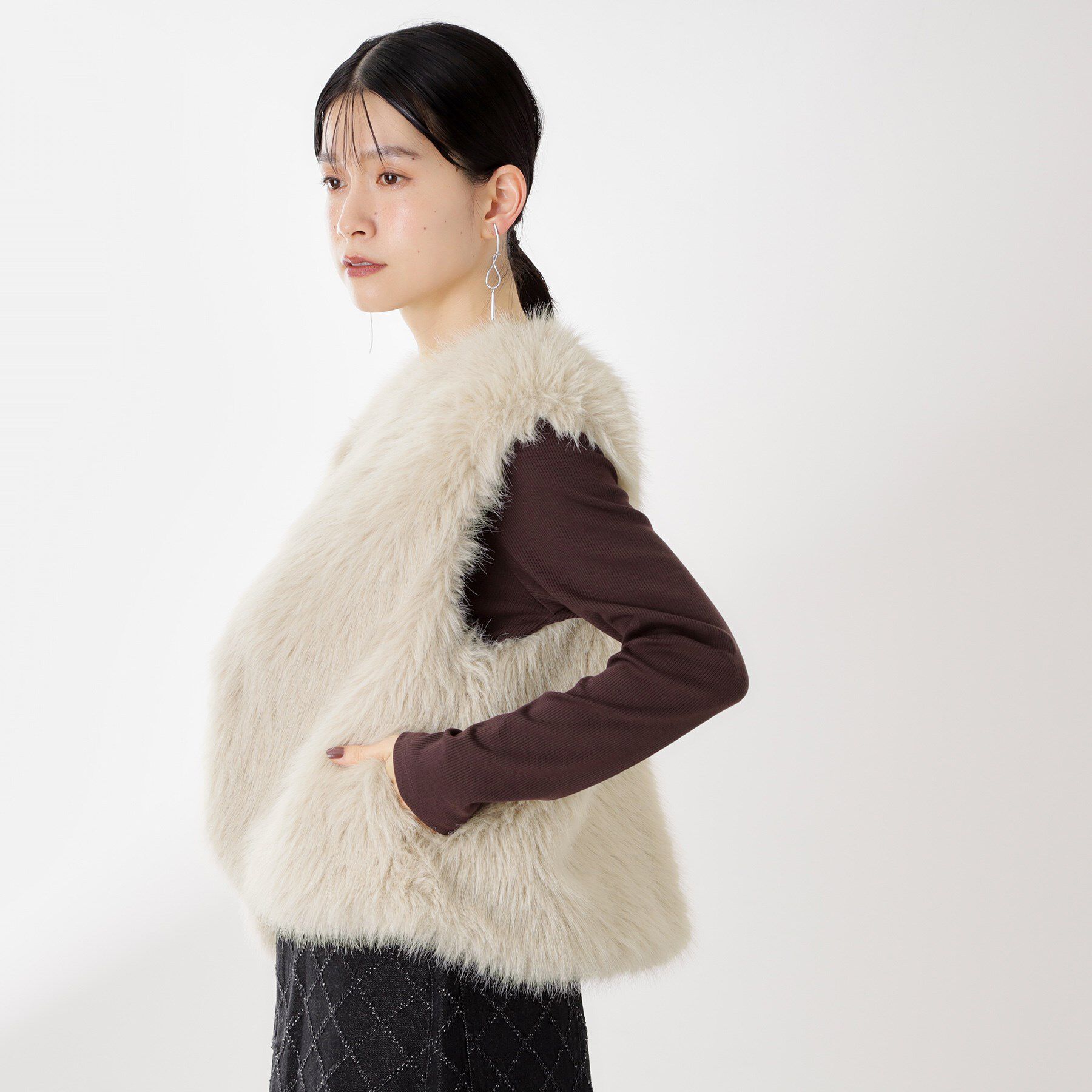 THE SHOP TK「フェイクファーベスト」|ベスト・ジレ|