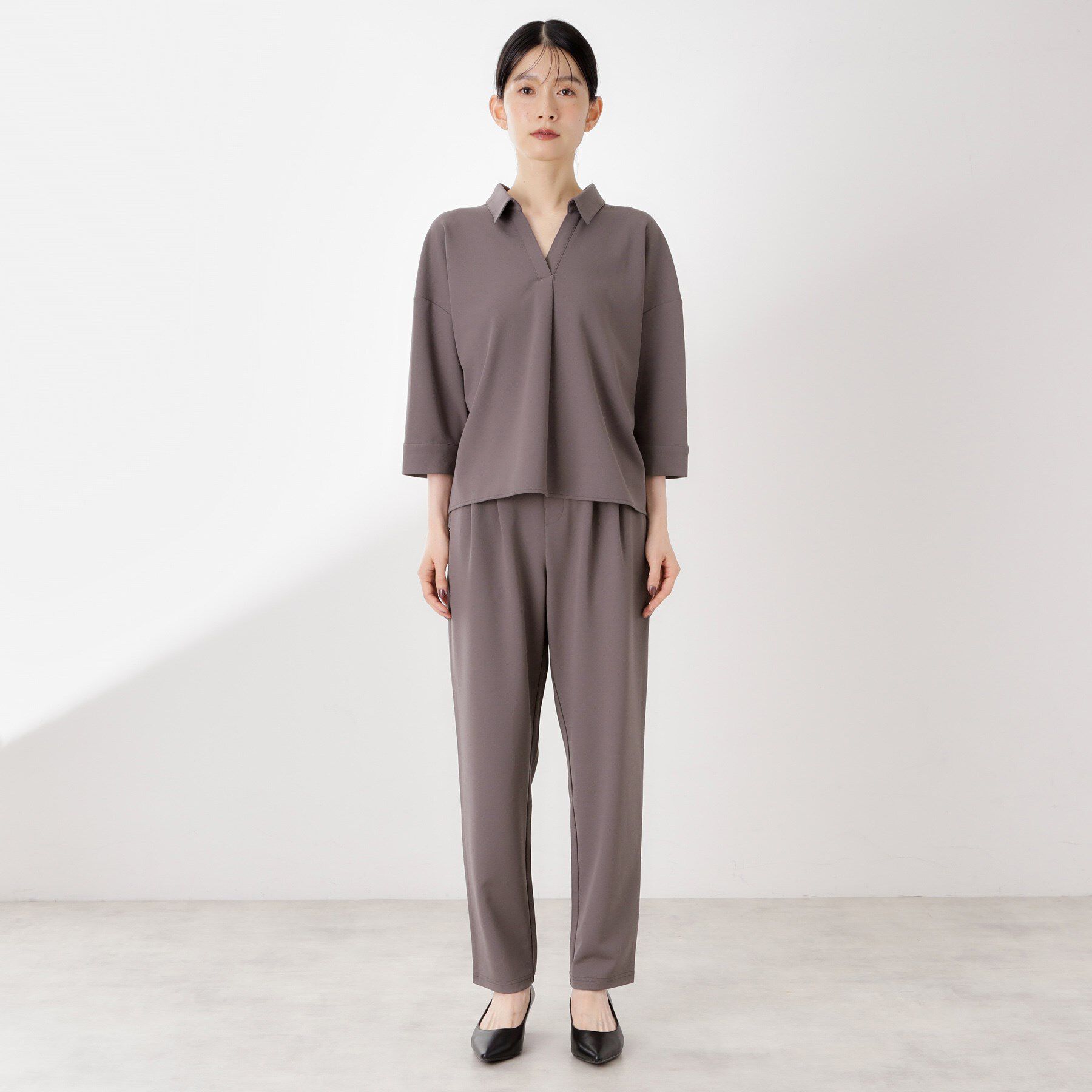 THE SHOP TK「【着るだけでコーディネートが決まる】スキッパーブラウス&パンツセット」|スーツ|