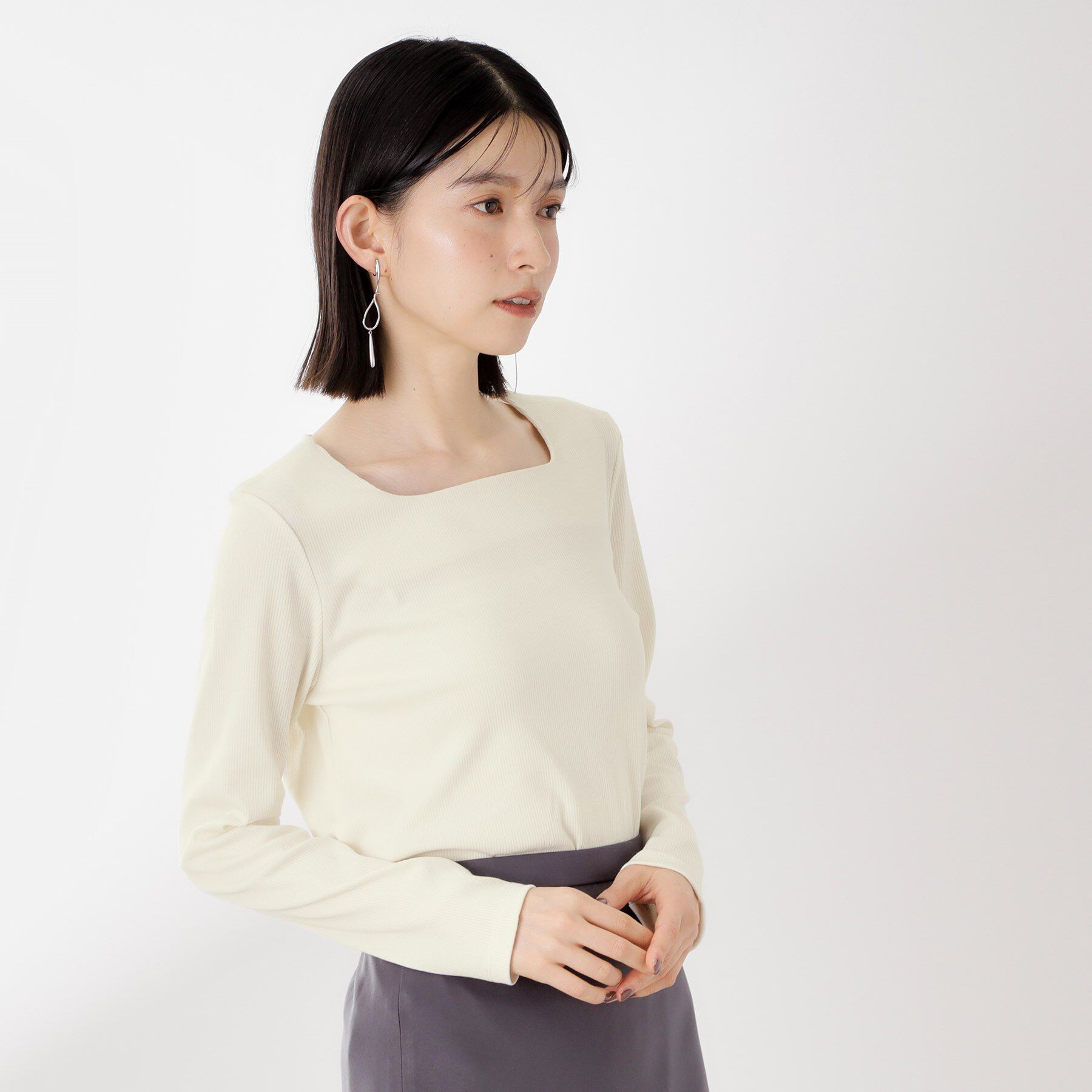 THE SHOP TK「スクエアネックカットソー【洗濯機OK】」|Tシャツ・カットソー|