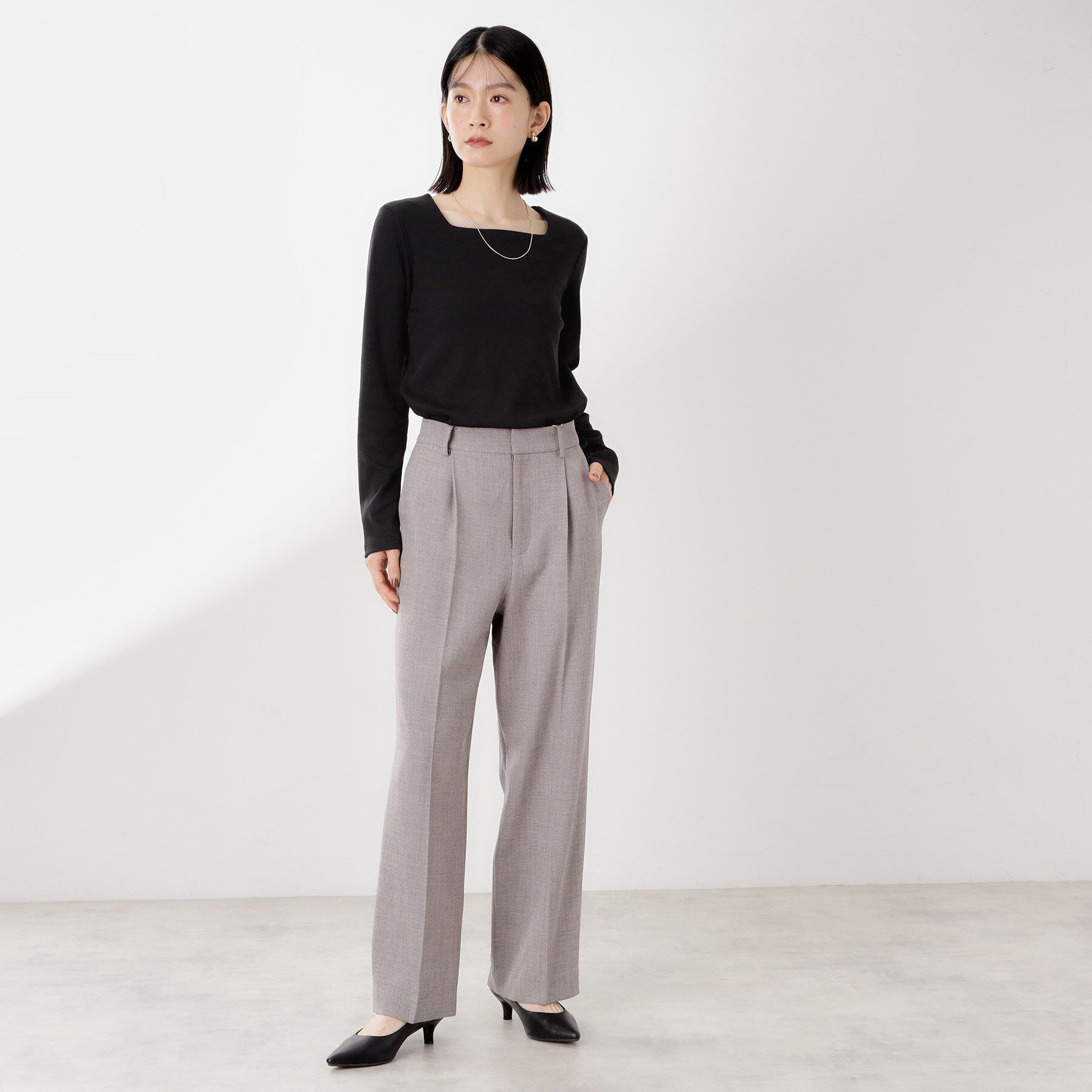 THE SHOP TK「スクエアネックカットソー【洗濯機OK】」|Tシャツ・カットソー|