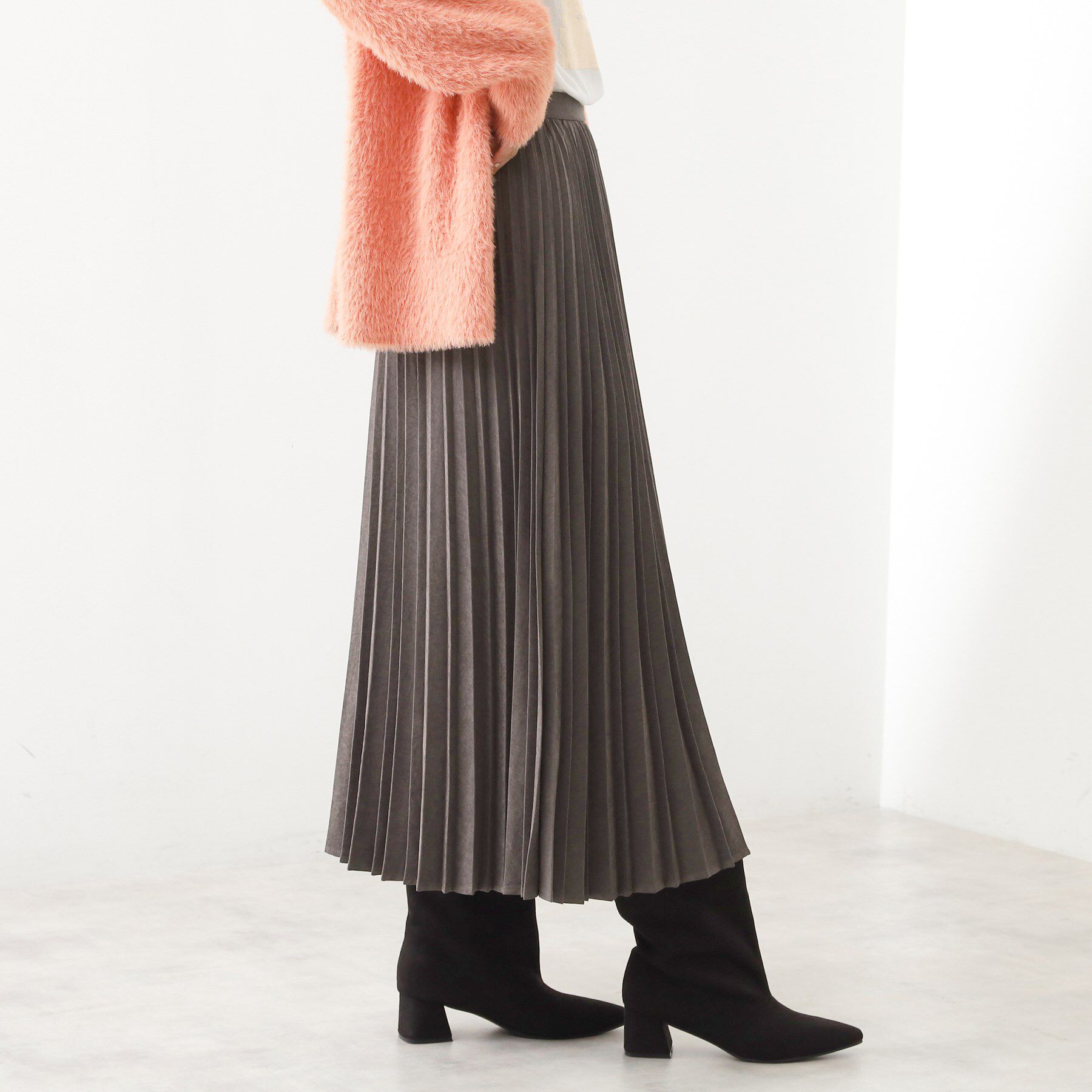 THE SHOP TK「スエードプリーツスカート【洗える】」|スカート|