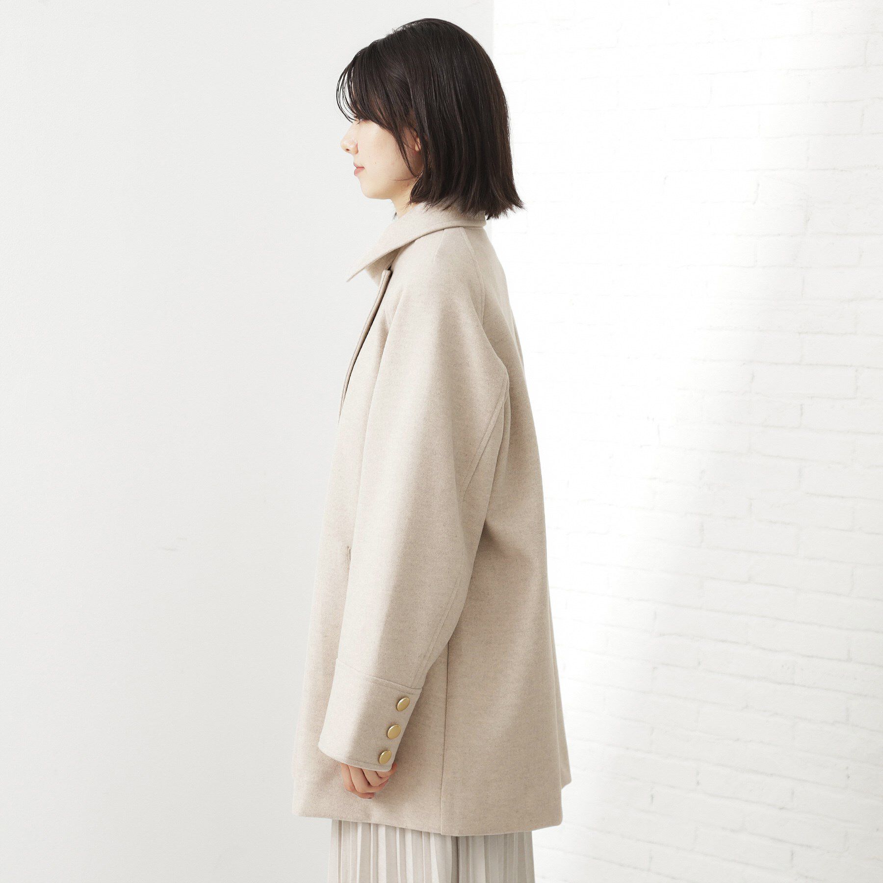 THE SHOP TK「クラシカルな装い ウールライクスタンドカラーコート」|その他|