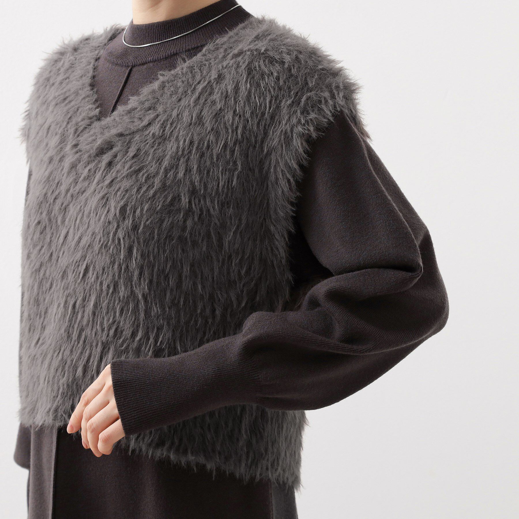 THE SHOP TK「優秀ふわふわベスト＆ニットワンピース【毛玉になりにくい/静電気防止/洗える】」|ワンピース|