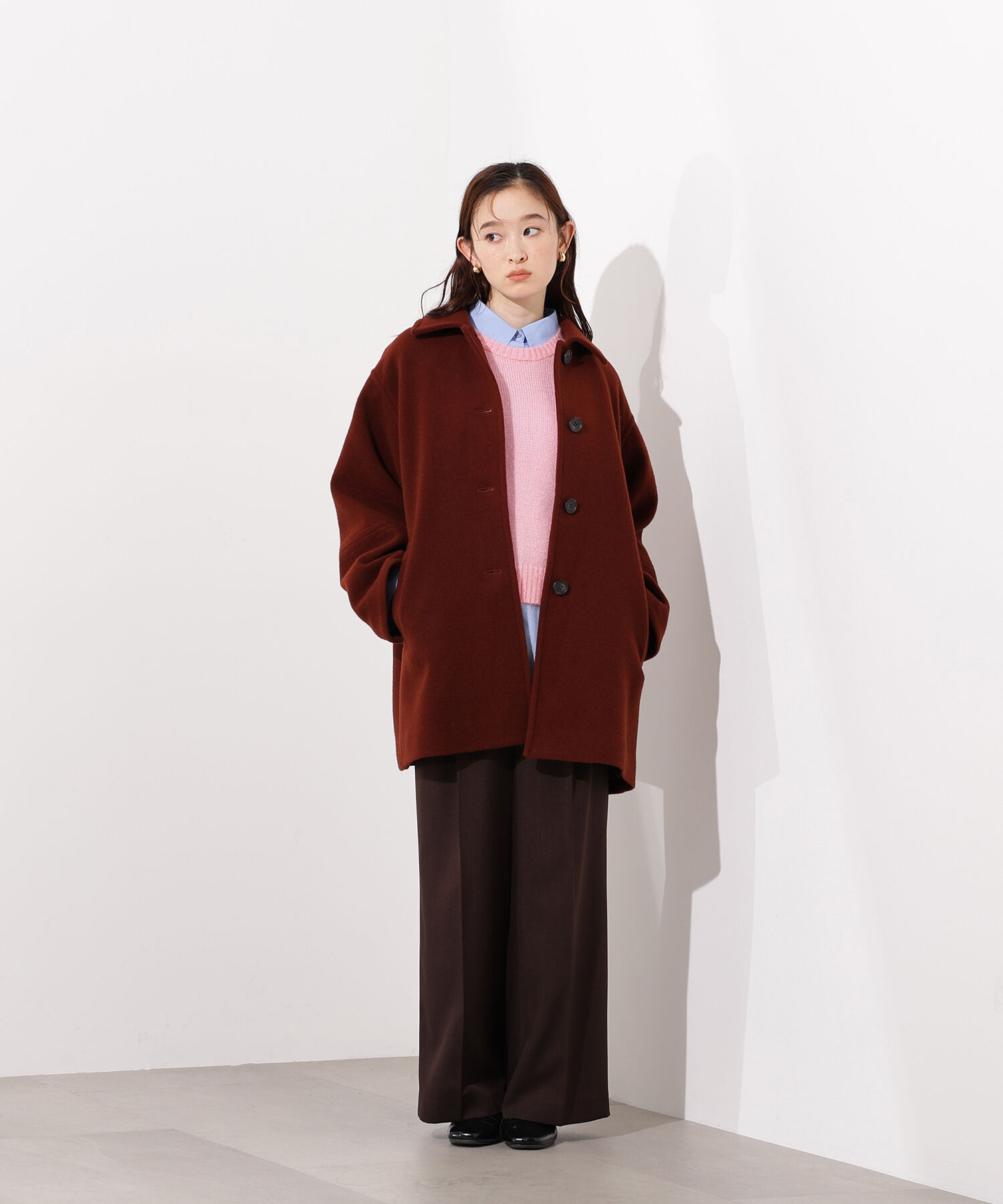  「ステンカラーミディコート」|ブルゾン・スタジャン|