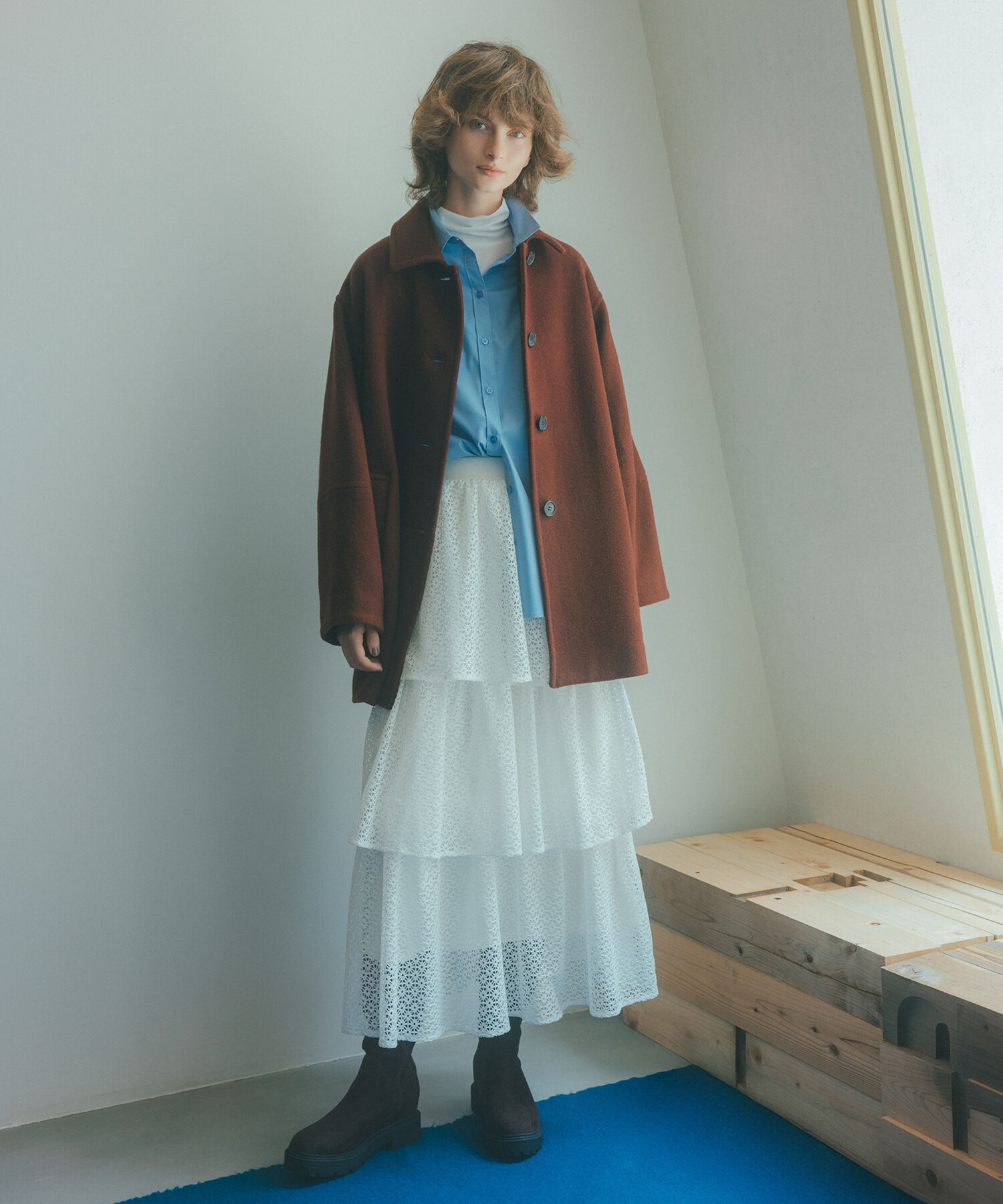  「ステンカラーミディコート」|ブルゾン・スタジャン|