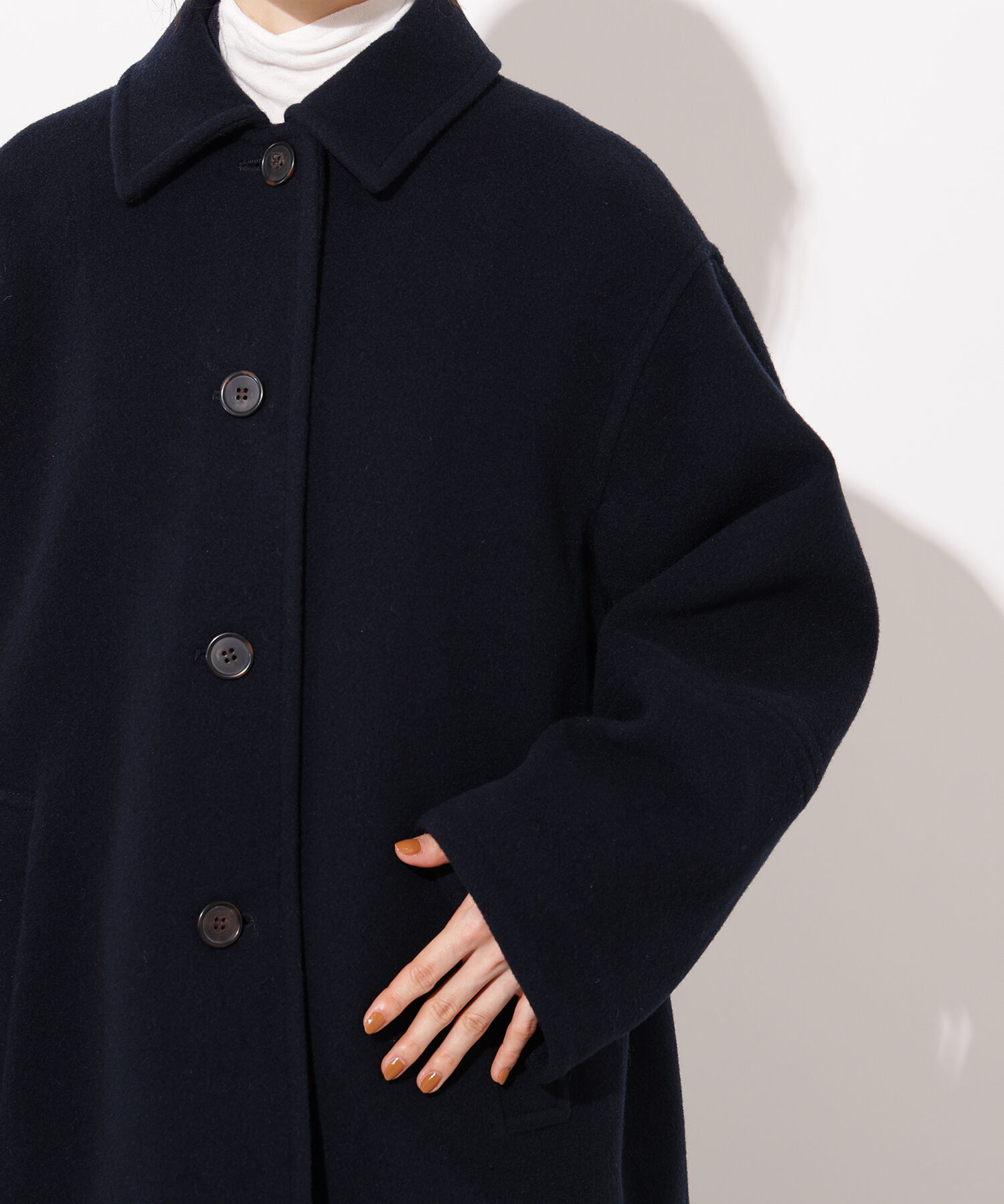  「ステンカラーミディコート」|ブルゾン・スタジャン|