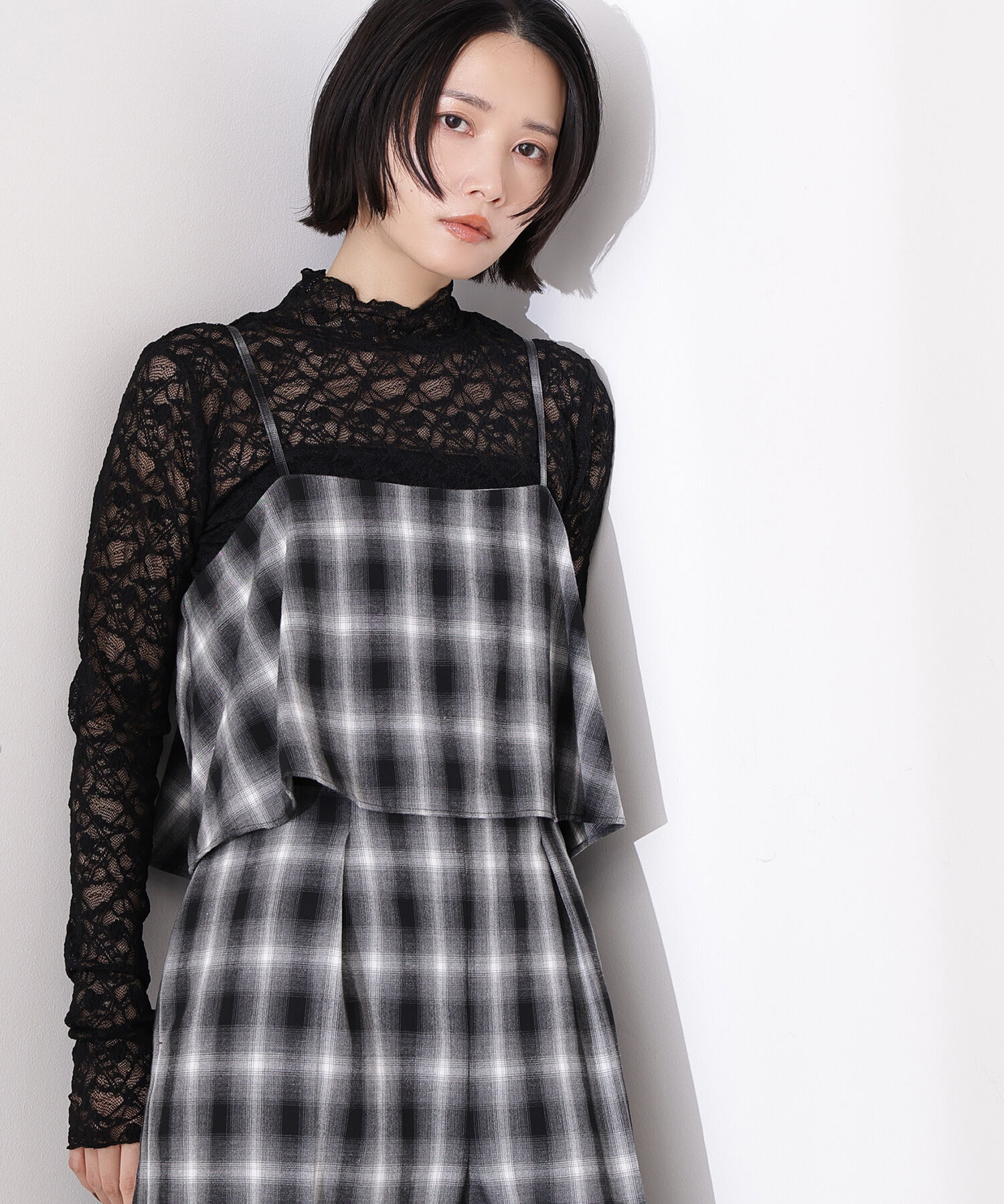  「レースハイネックカットソー」|Tシャツ・カットソー|