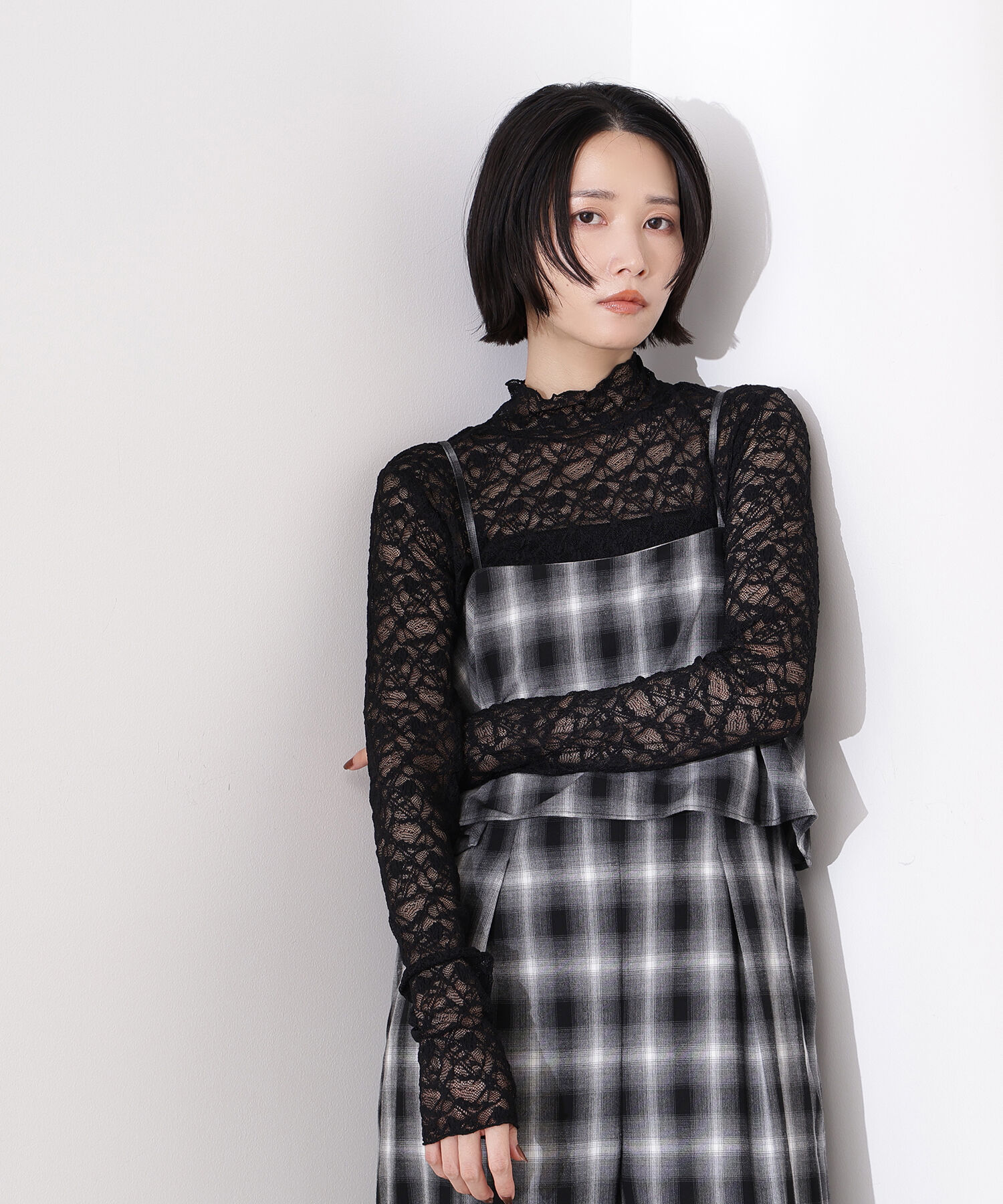  「レースハイネックカットソー」|Tシャツ・カットソー|