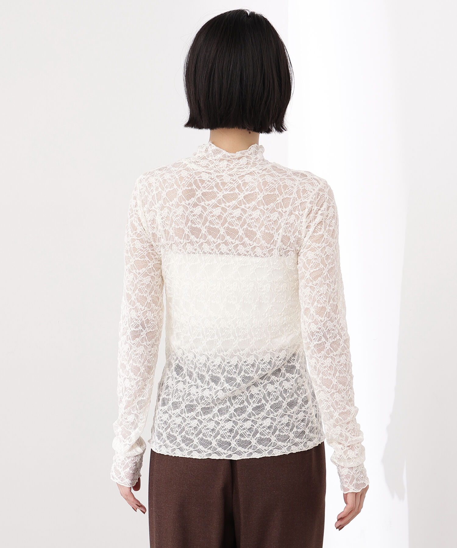  「レースハイネックカットソー」|Tシャツ・カットソー|