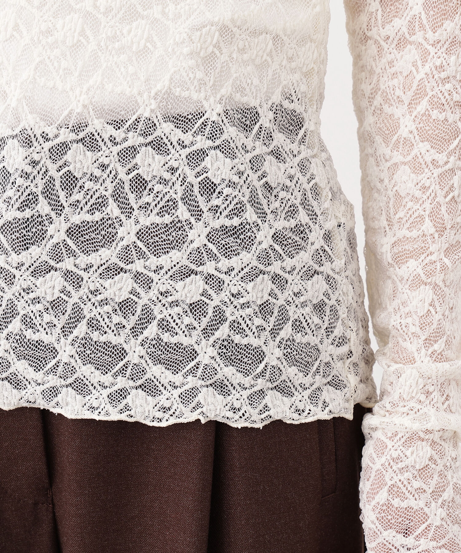  「レースハイネックカットソー」|Tシャツ・カットソー|