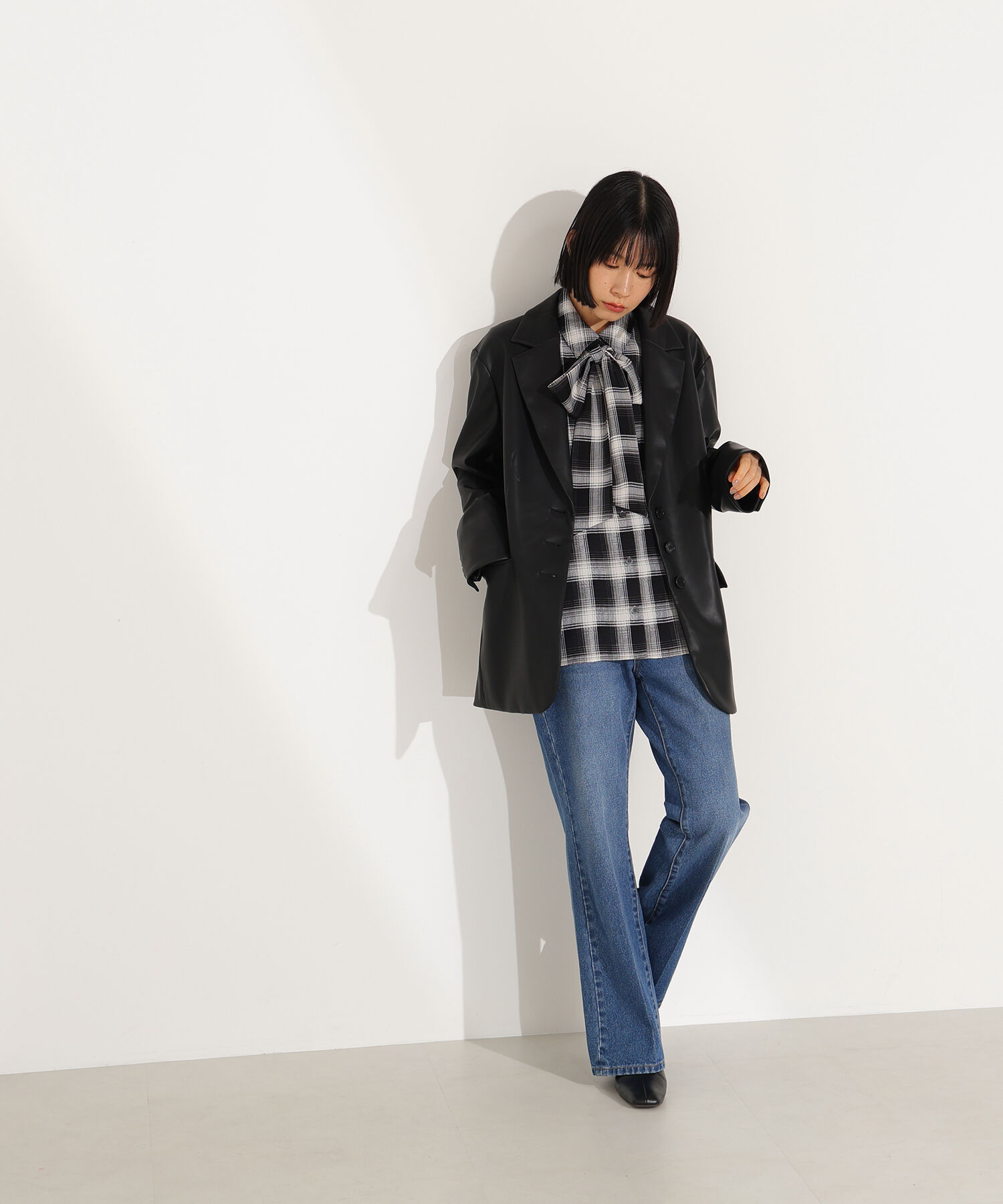  「チェックボウタイブラウス」|シャツ・ブラウス|