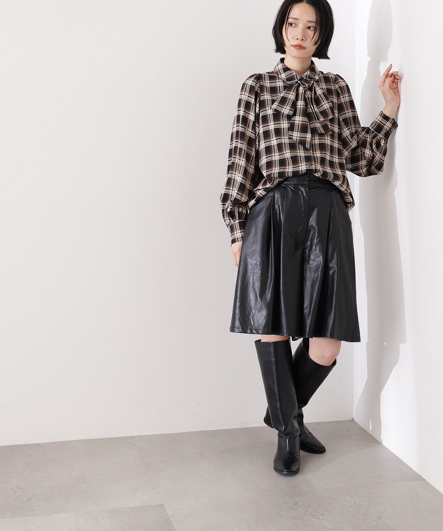  「チェックボウタイブラウス」|シャツ・ブラウス|