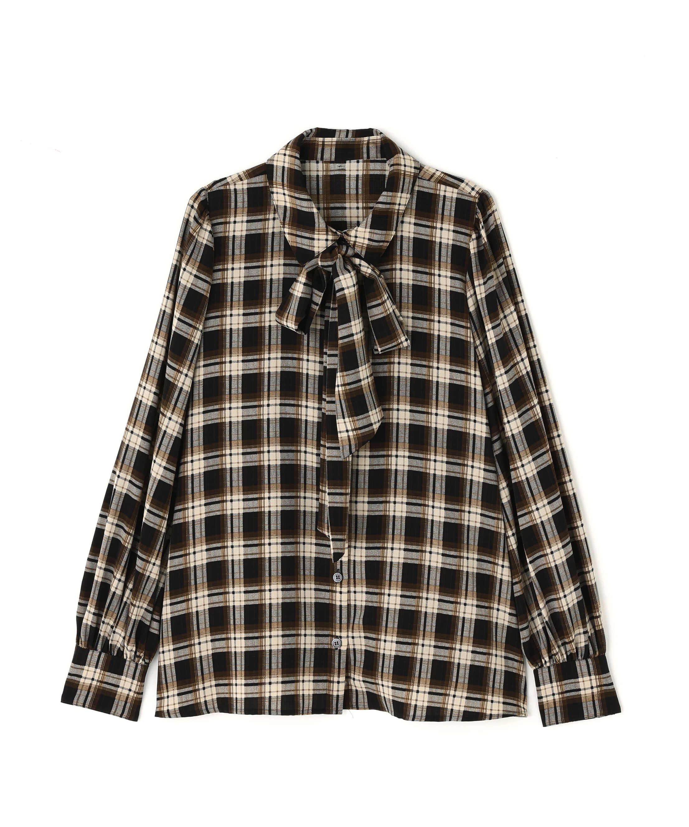  「チェックボウタイブラウス」|シャツ・ブラウス|