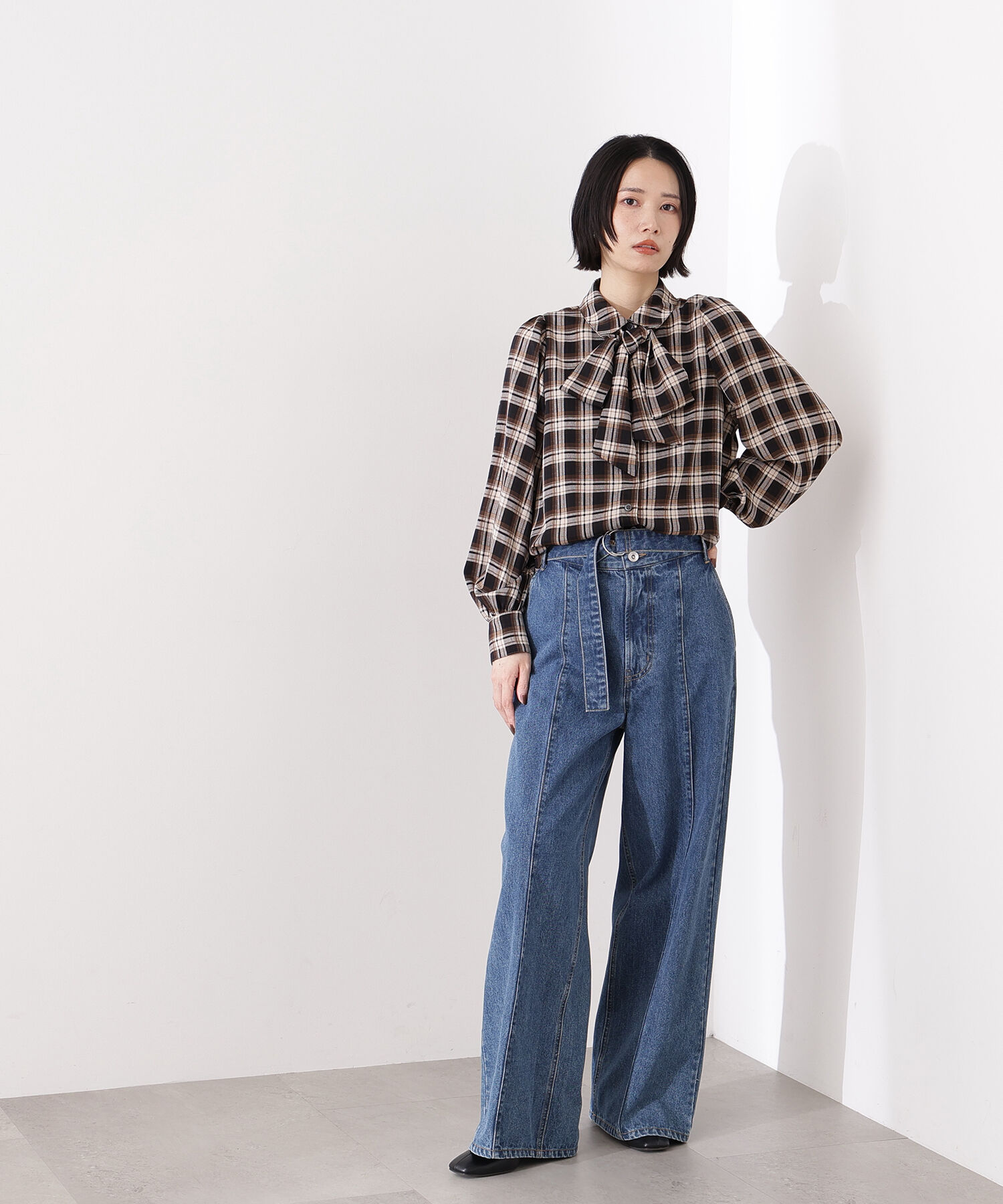  「チェックボウタイブラウス」|シャツ・ブラウス|