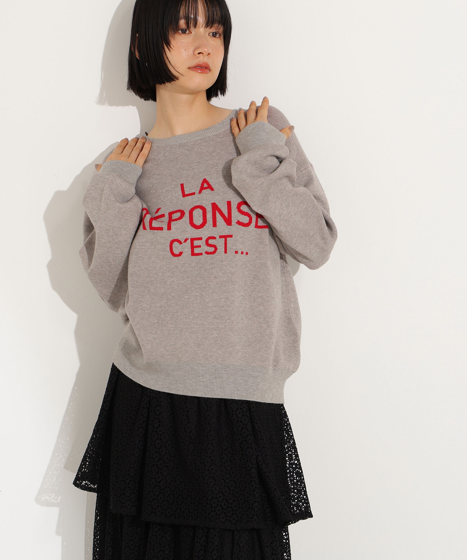  「フレンチロゴジャガードニット」|ニット・セーター|