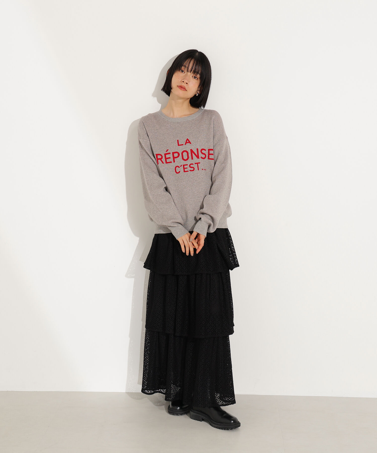  「フレンチロゴジャガードニット」|ニット・セーター|