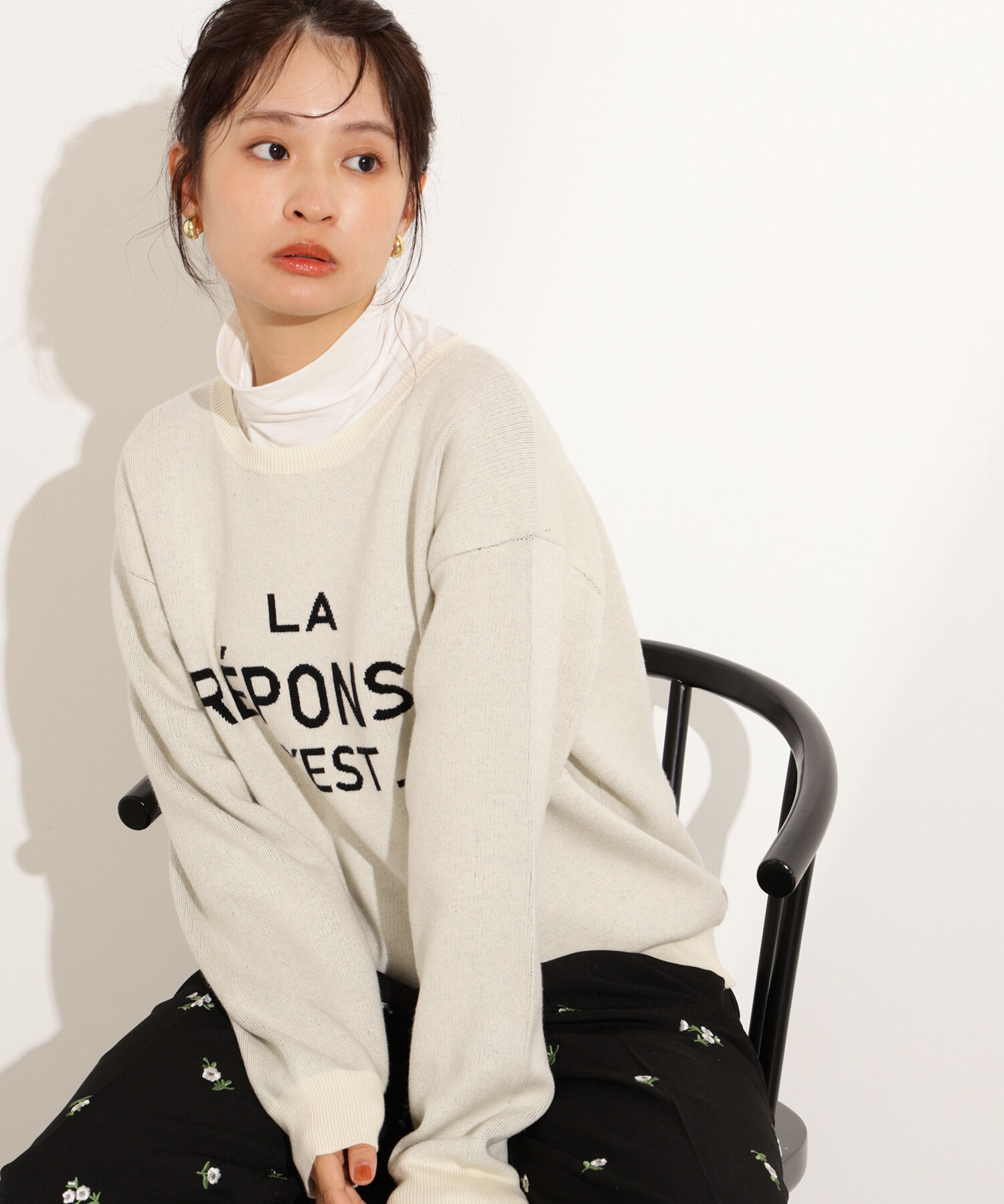  「フレンチロゴジャガードニット」|ニット・セーター|