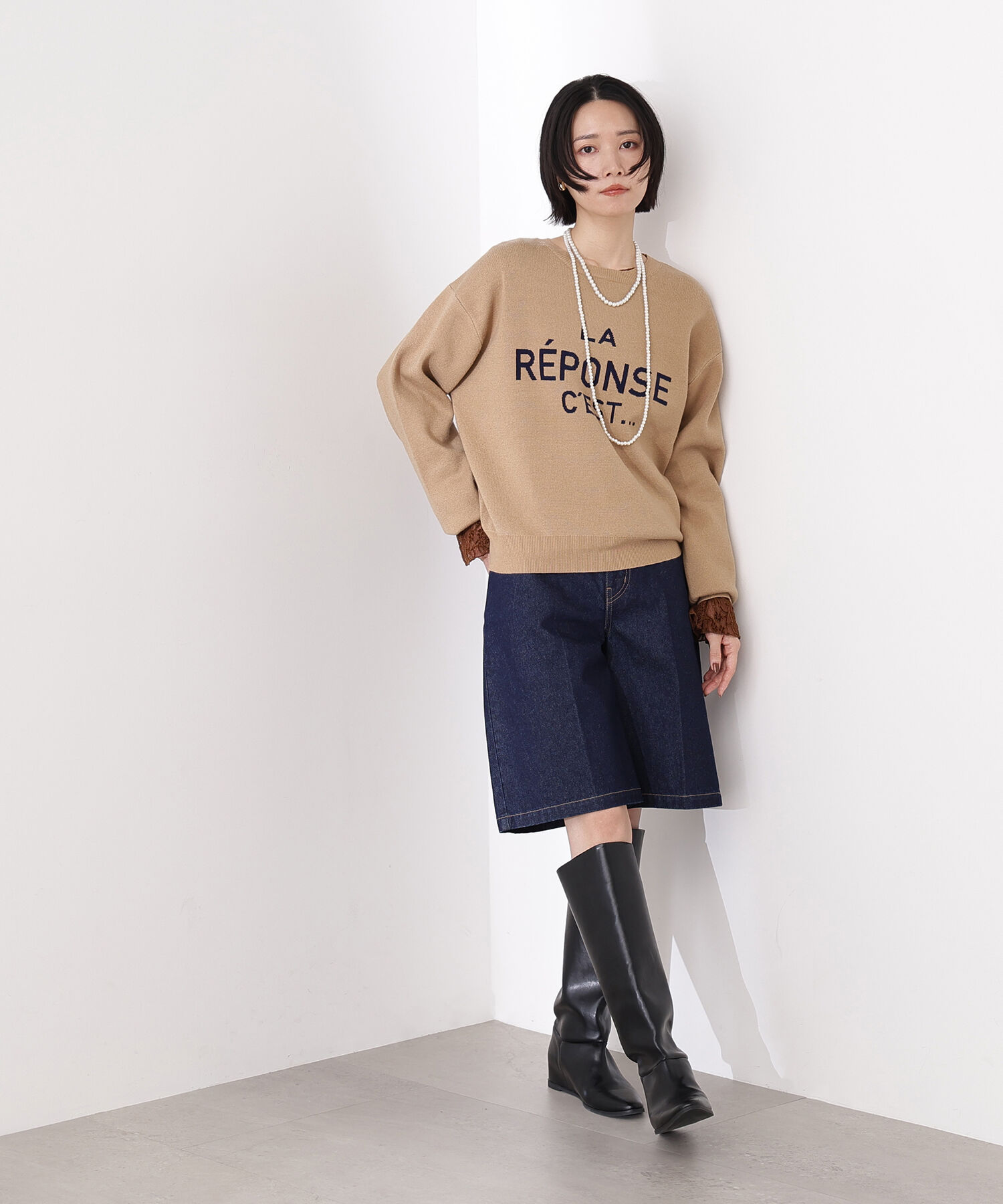  「フレンチロゴジャガードニット」|ニット・セーター|